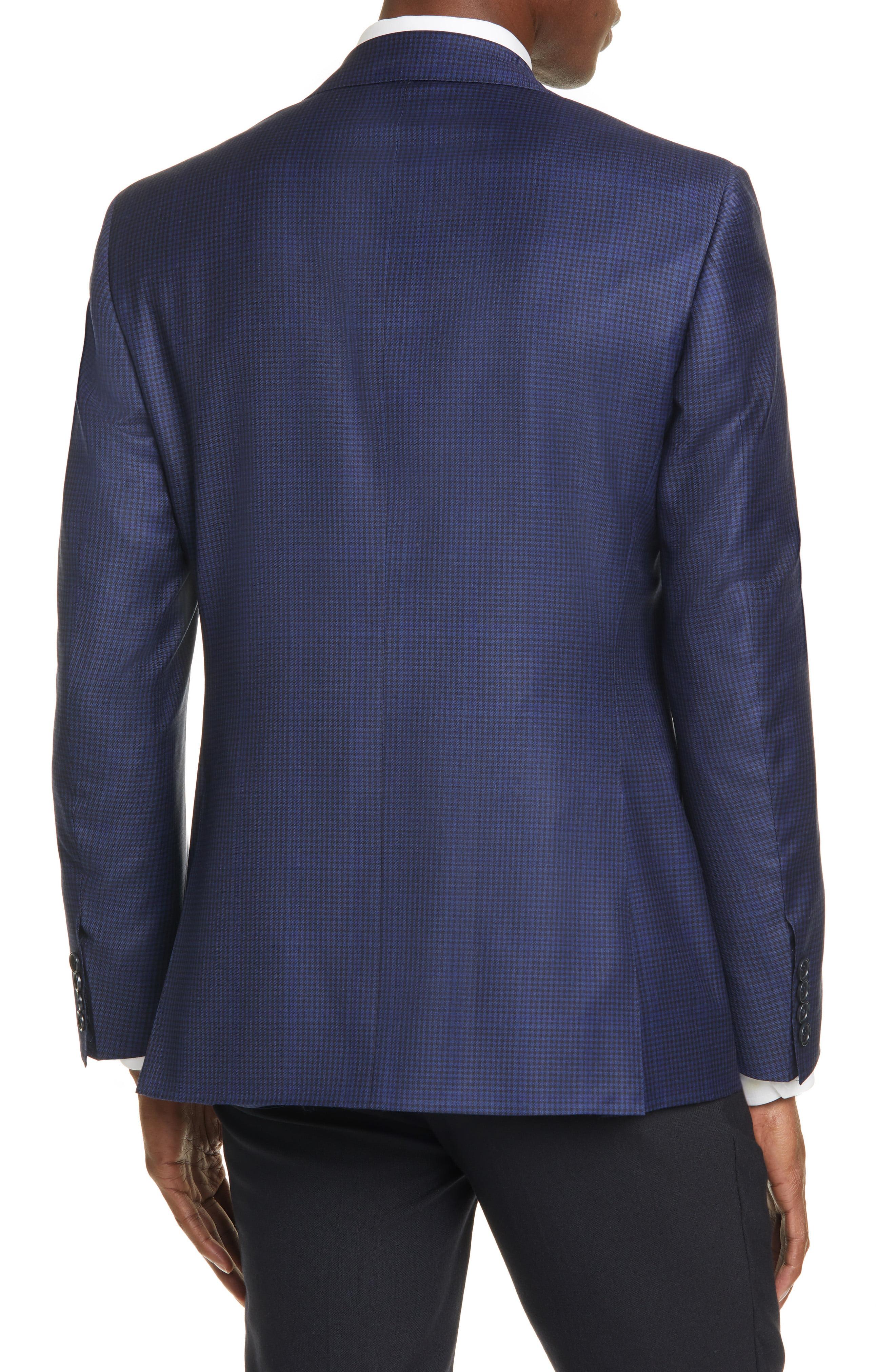 Canali Classic Fit Check Wool Sport Coat in Blue for Men - Lyst