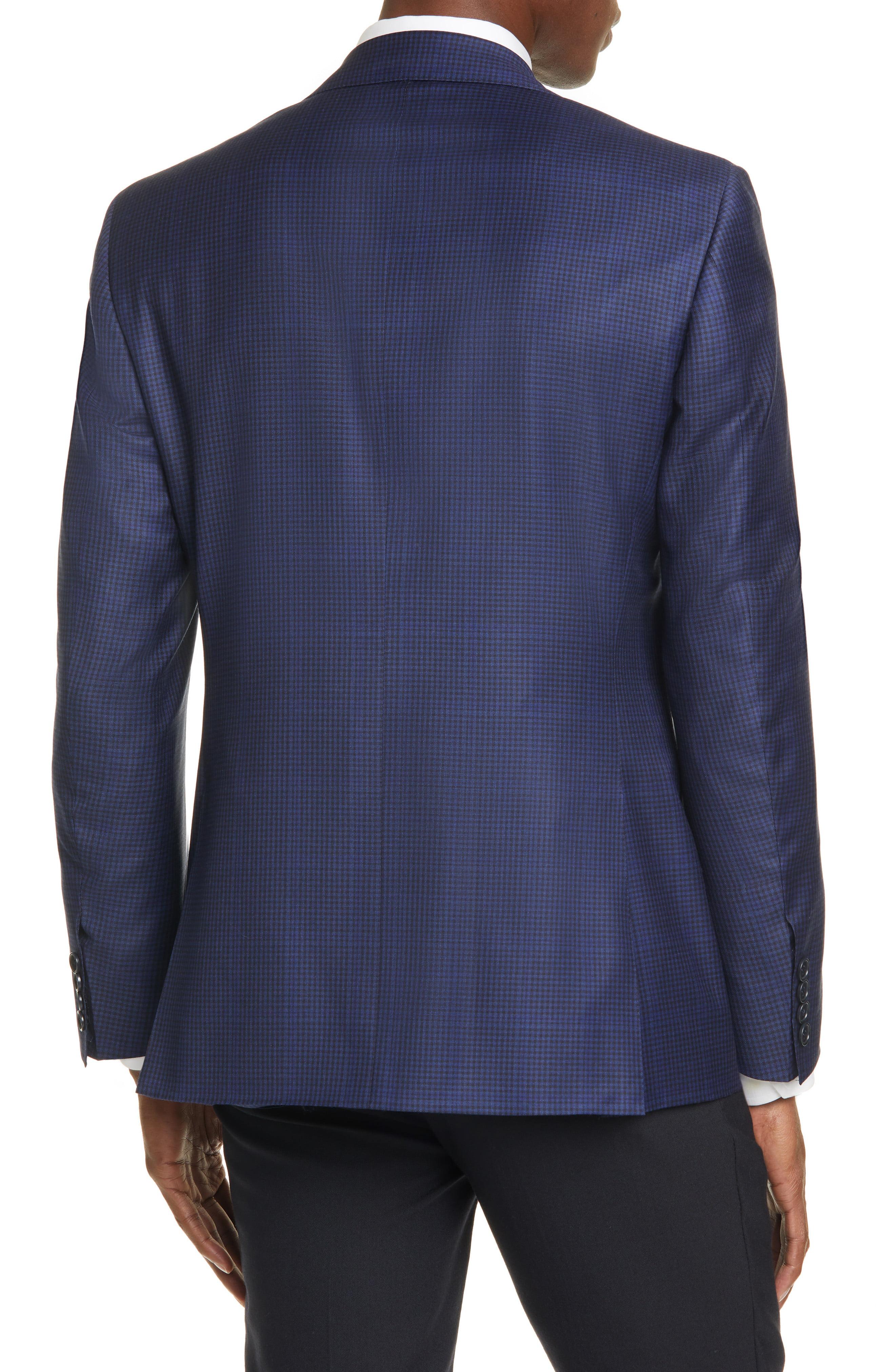 Canali Classic Fit Check Wool Sport Coat in Blue for Men Lyst
