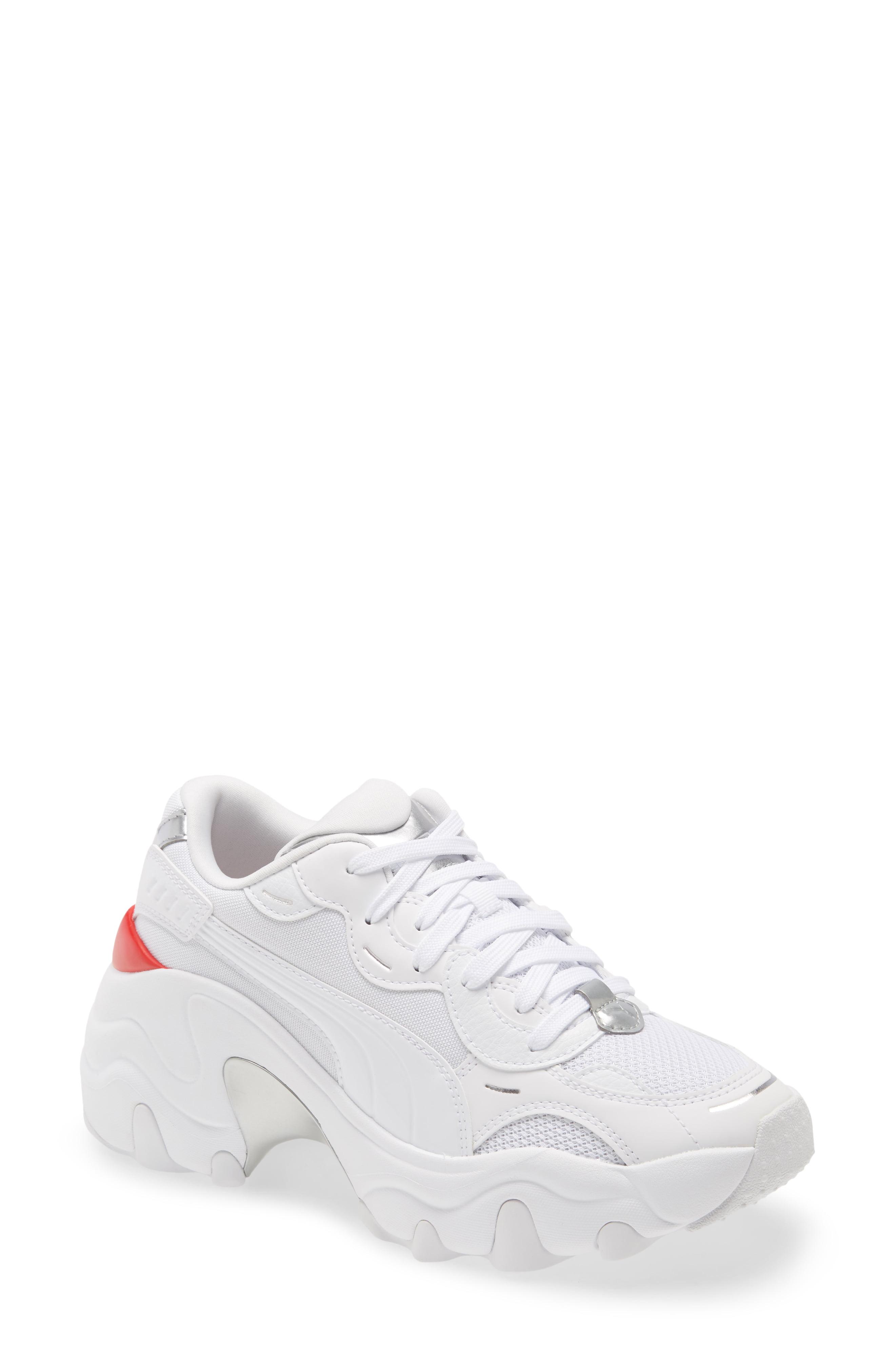 PUMA Pulsar Wedge Tech Glam Sneaker in White - Lyst