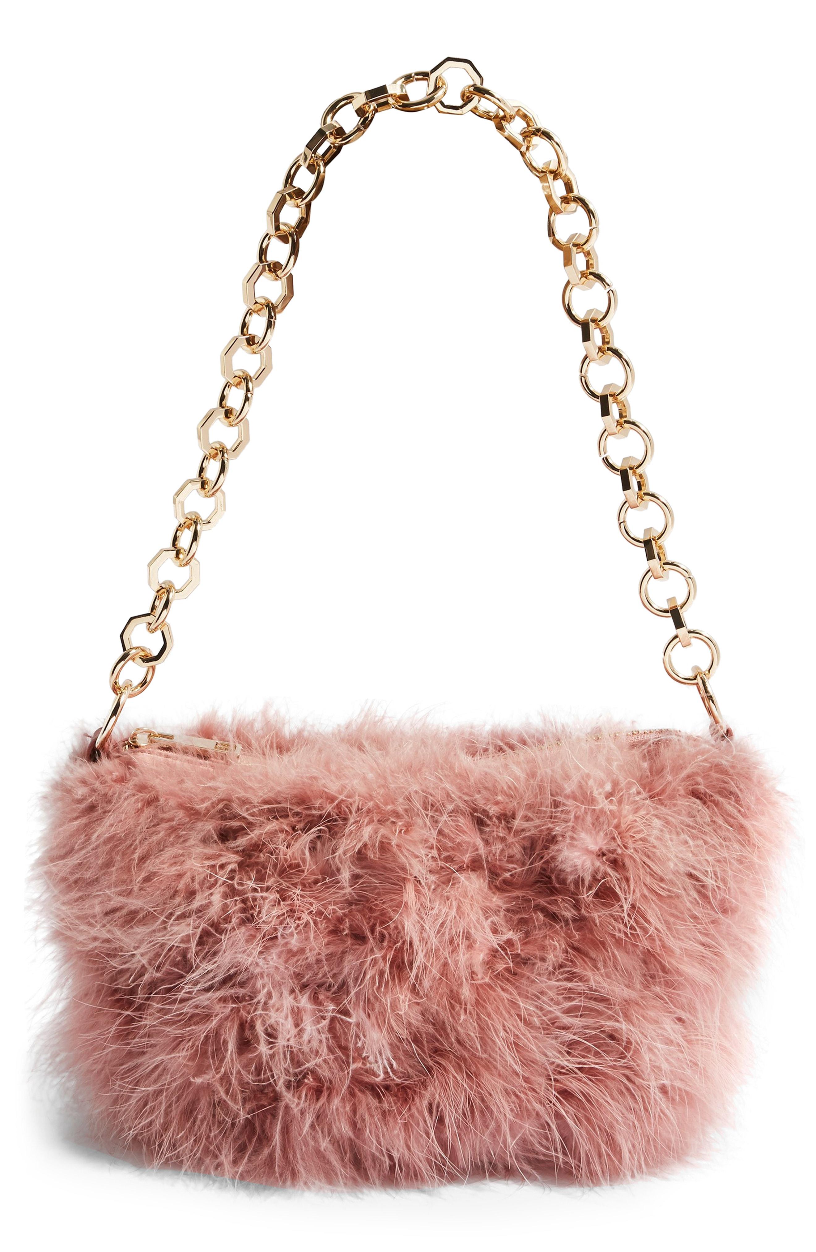 Pink fluffy bag topshop Clearance