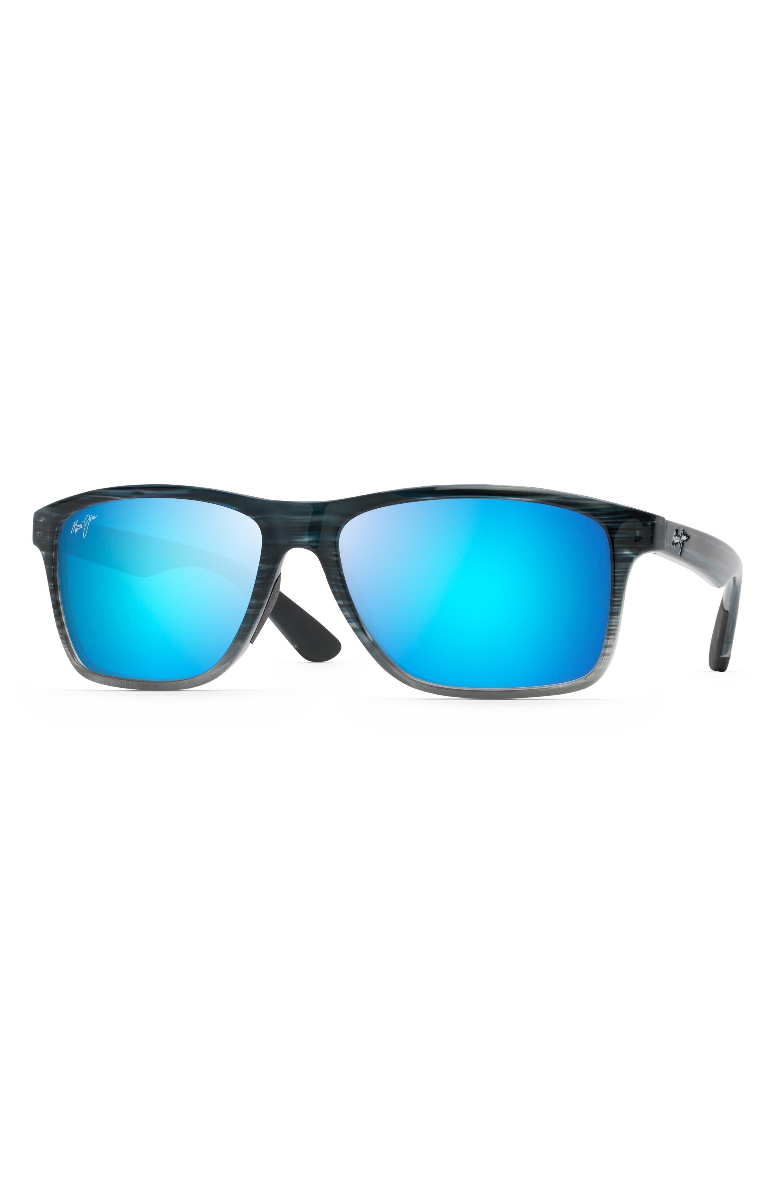 Maui Jim Onshore 58mm Polarized Sunglasses in Blue Black Stripe (Blue
