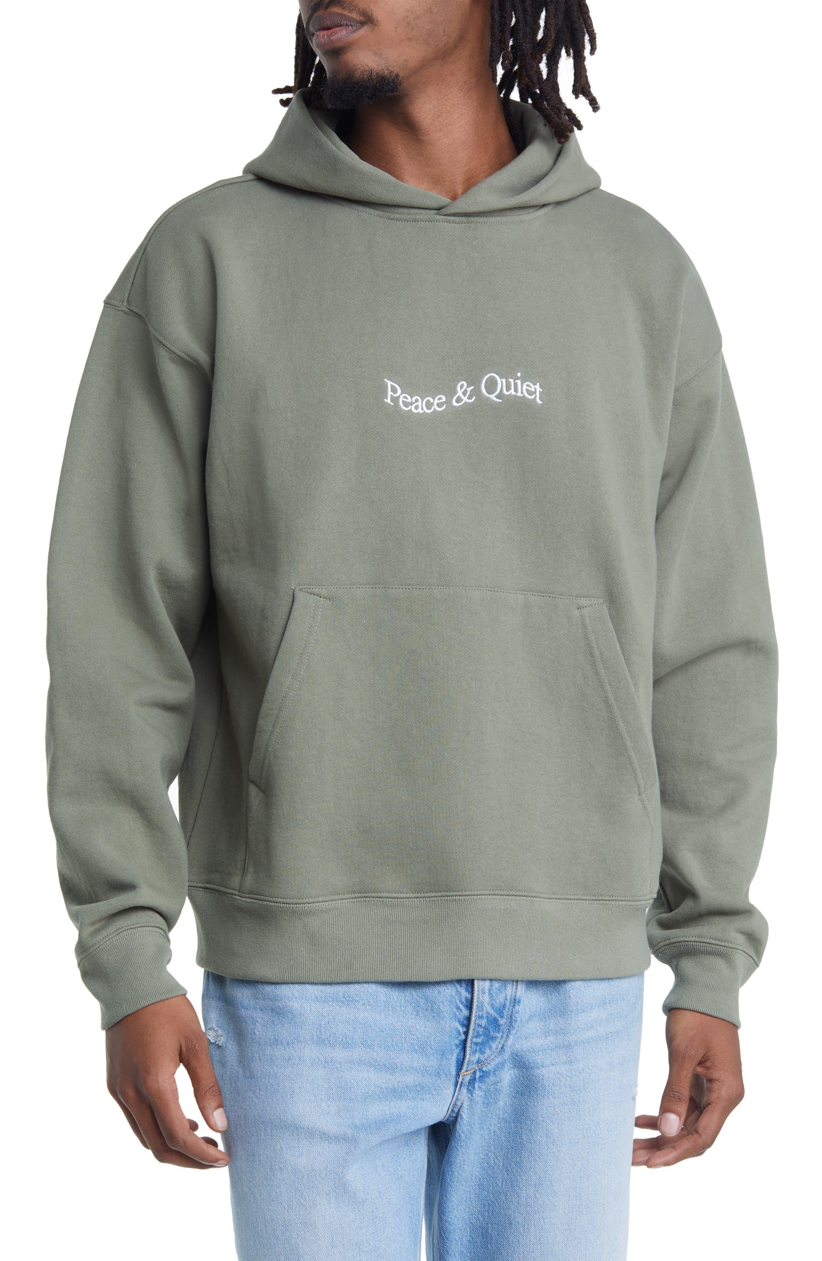 Museum of Peace & Quiet Wordmark Pullover Hoodie in Green for Men