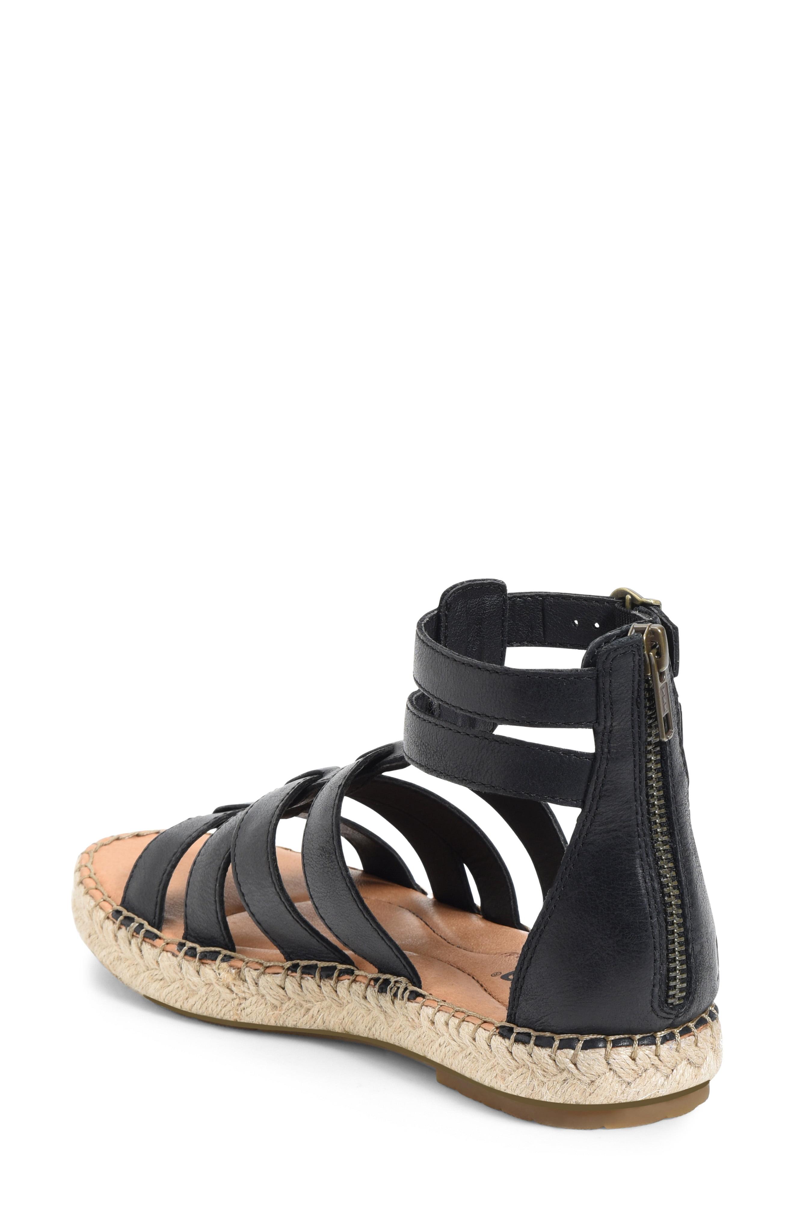 born black leather sandals