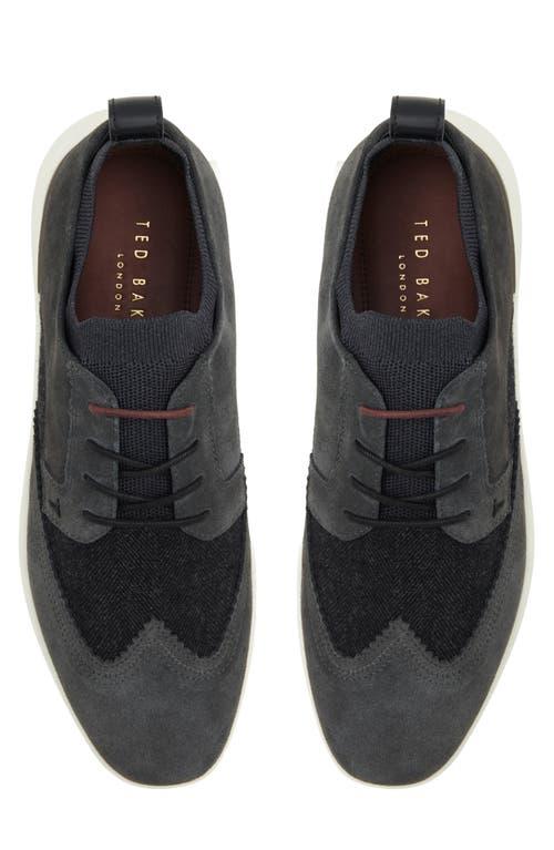 Ted Baker Halton Sock Fit Wingtip Derby in Black for Men Lyst