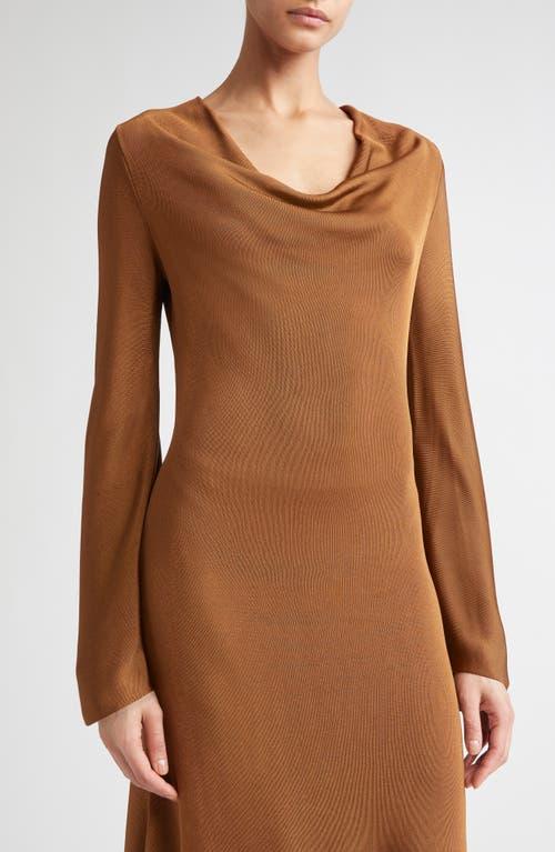 Altuzarra Milda Cowl Neck Long Sleeve Jersey Dress in Brown | Lyst