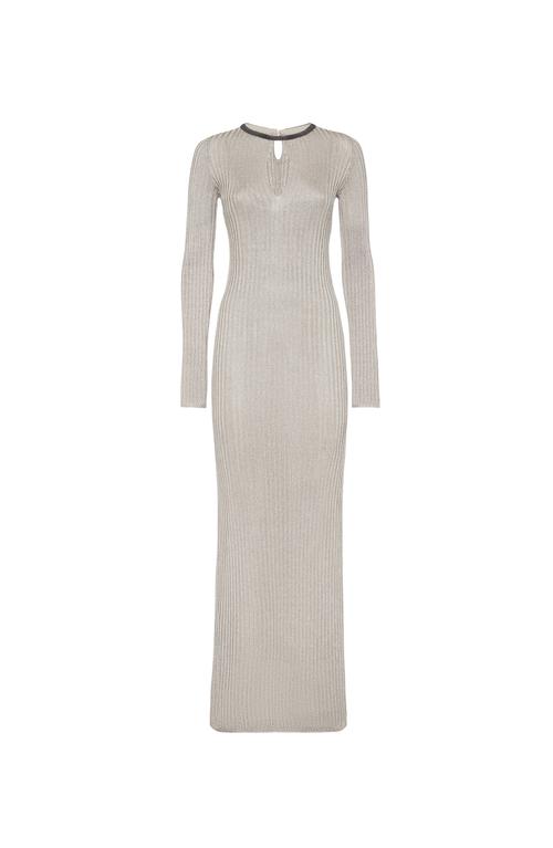 ブルネロクチネリ Brunello Cucinelli Knit Long Dress Sparkling knit dress for Woman in Gold | Brunello Cucinelli
