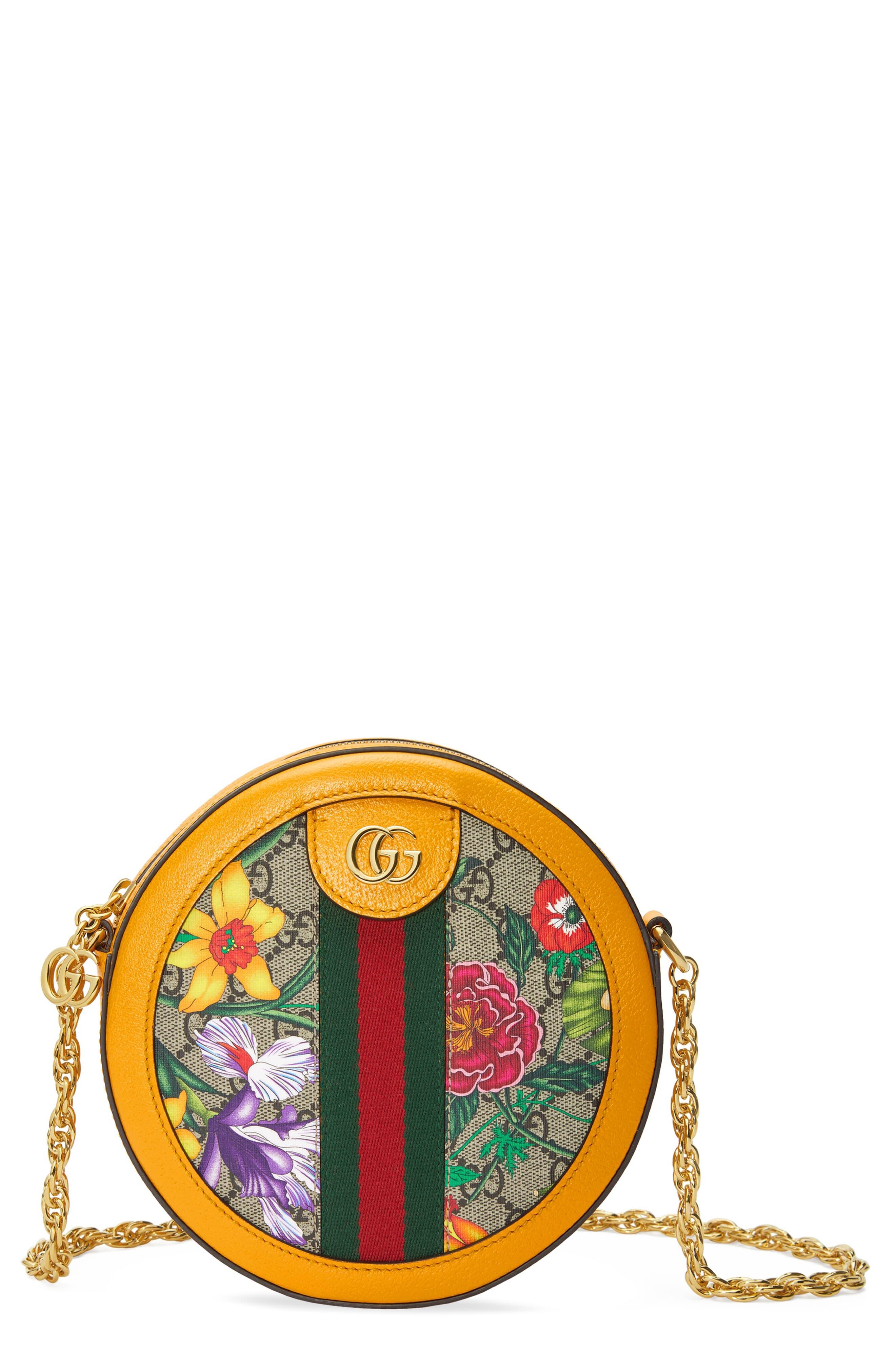 Gucci Mini Ophidia Floral Gg Supreme Canvas Crossbody Bag Lyst