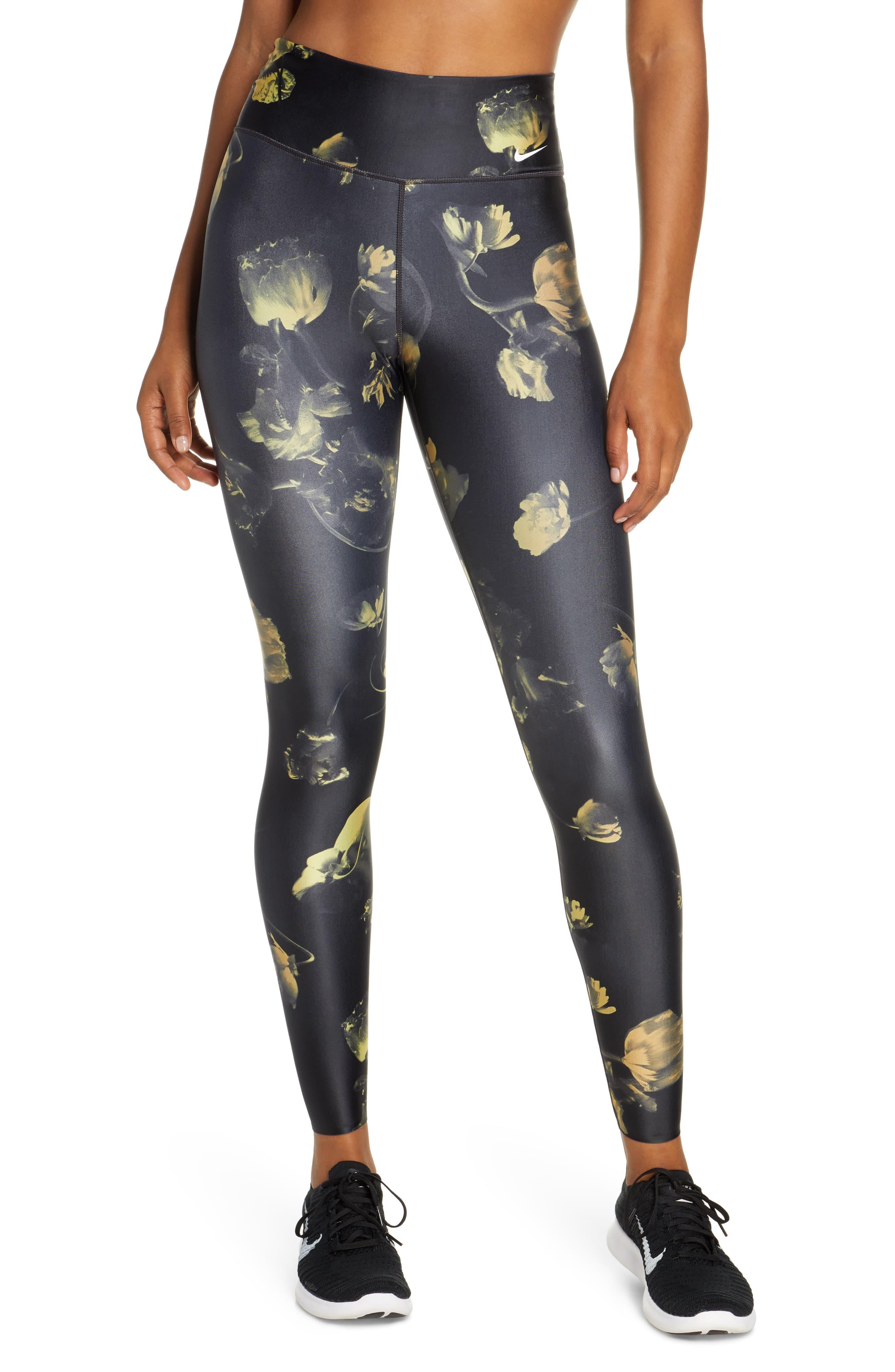 nike power floral tights