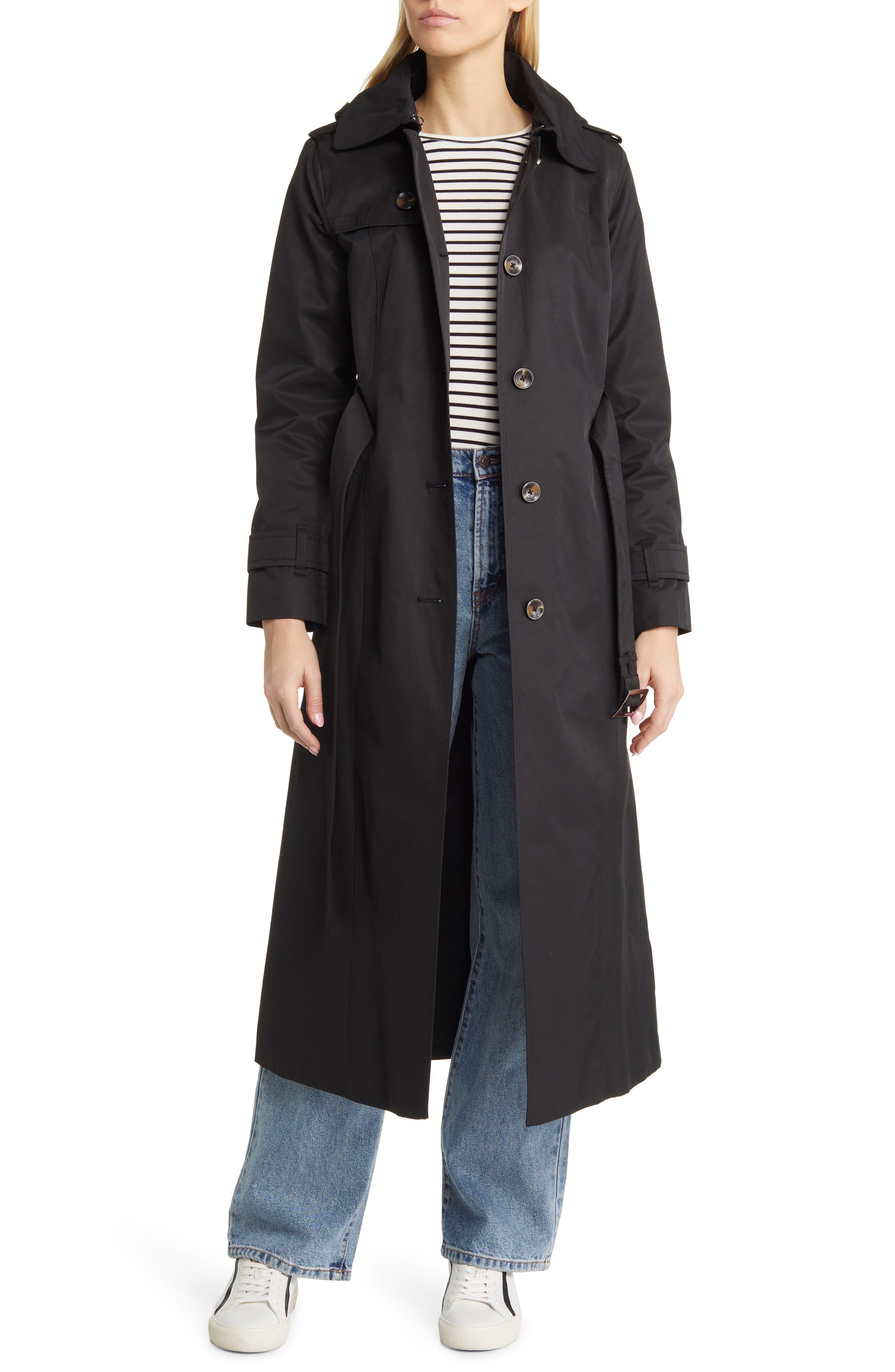 missy double breasted hooded trench coat