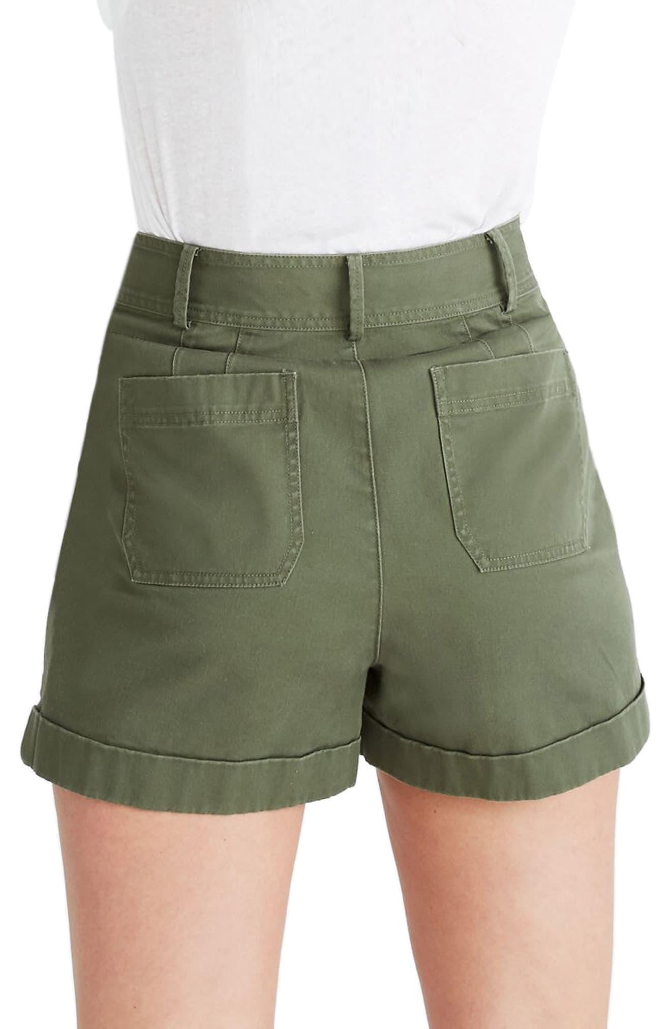 madewell denim pleated shorts