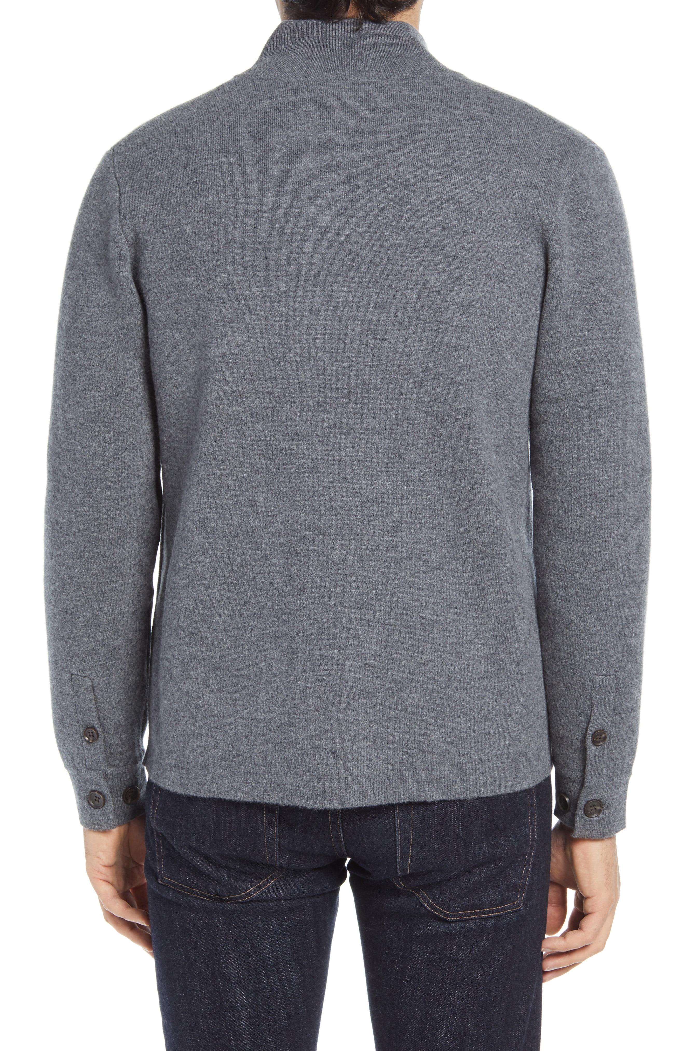 Peter Millar Wool Sweater Jacket in Gray for Men - Lyst