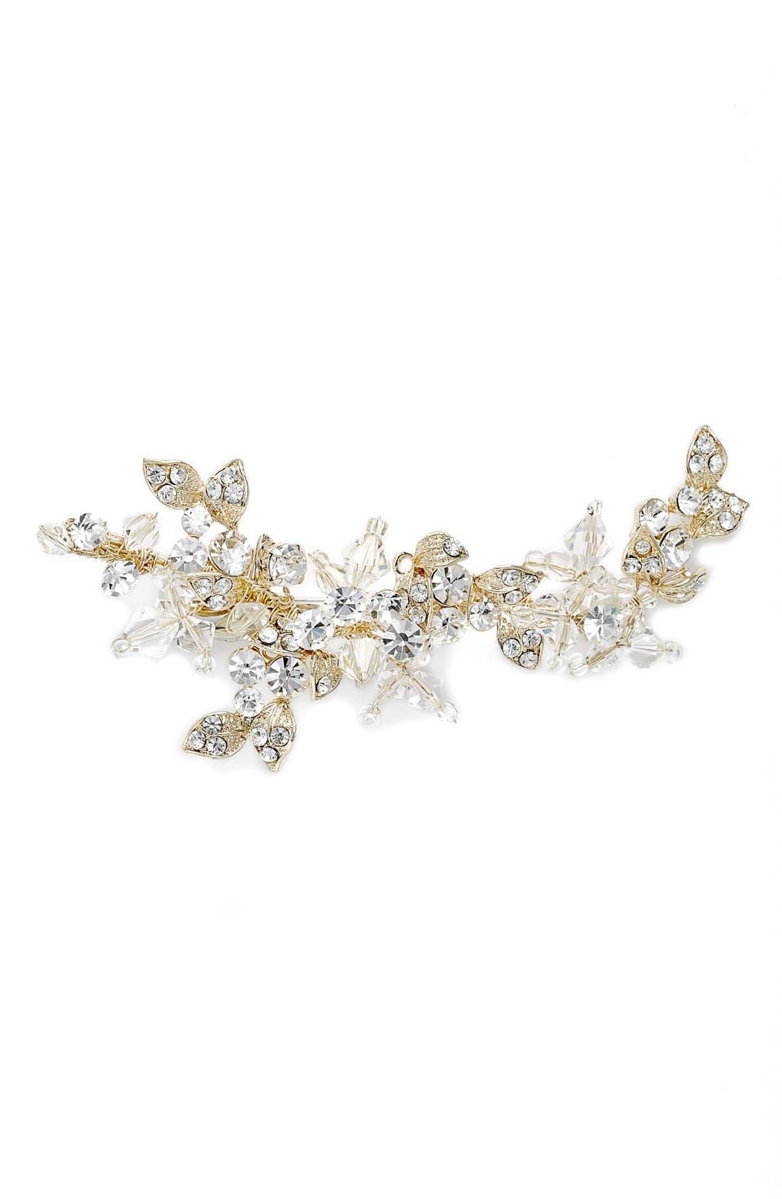 Brides Hairpins Olivia Jeweled Hair Clip In Champagne Gold