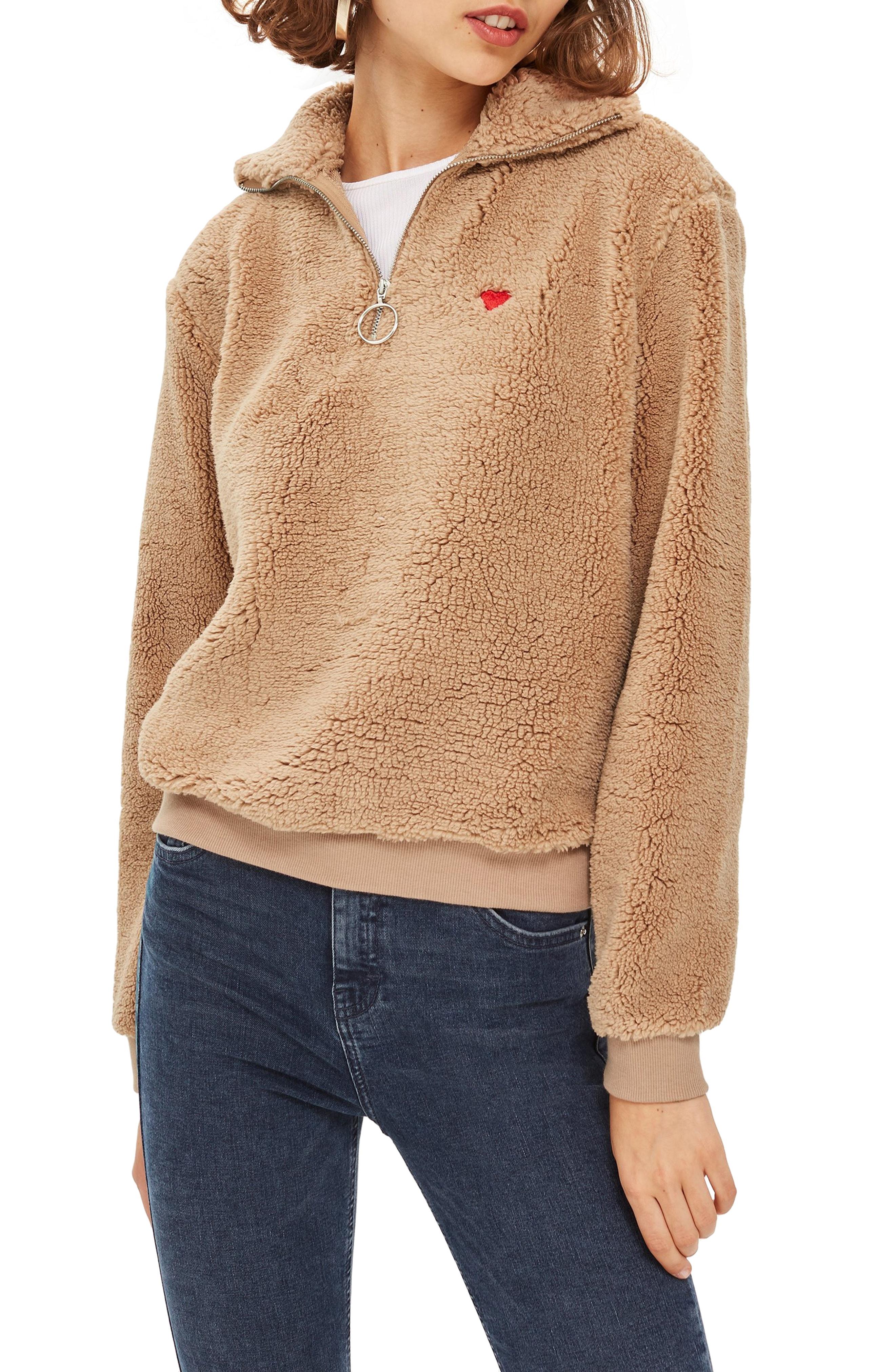 topshop half zip jumper