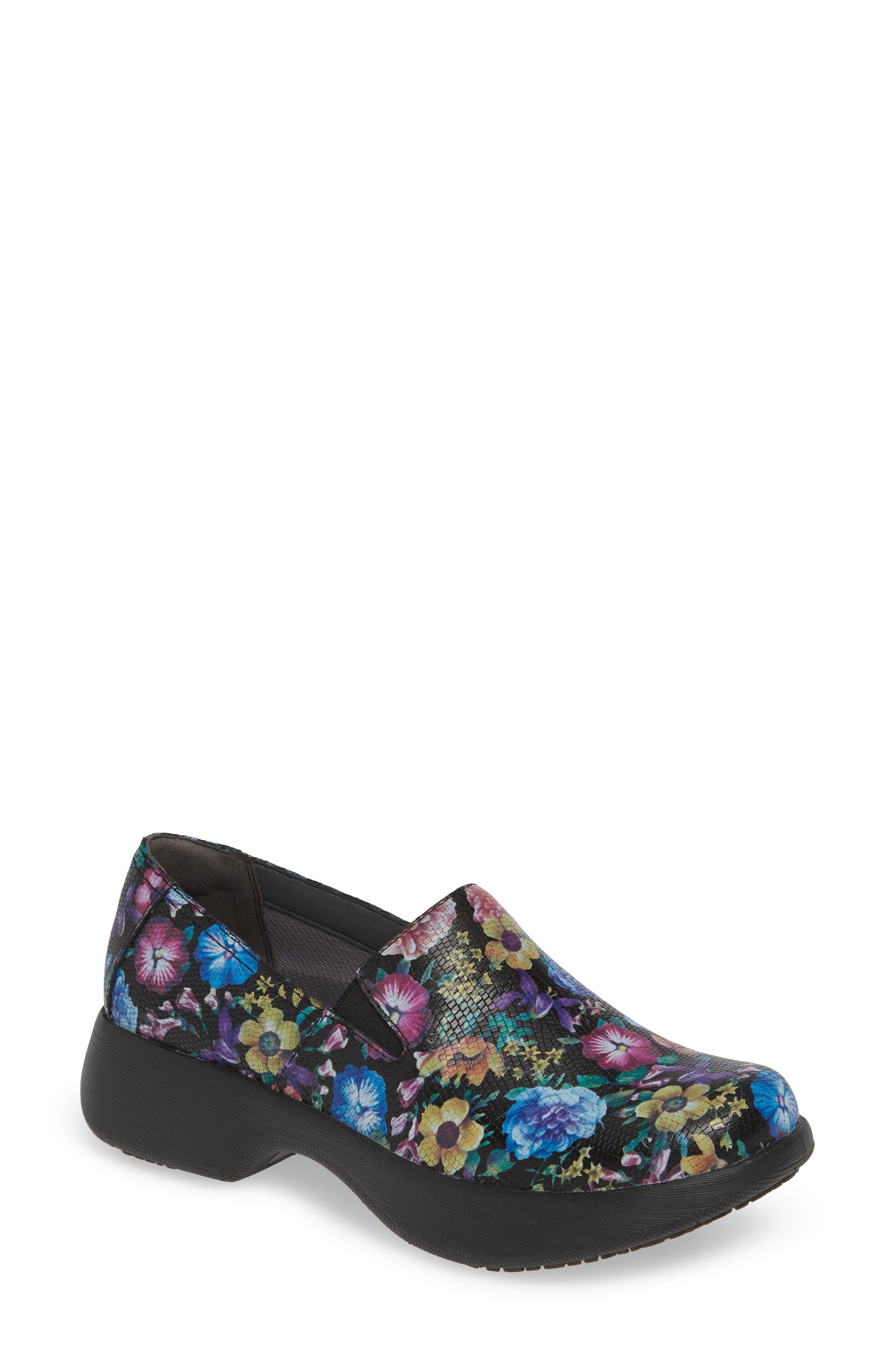 Dansko Winona Slip-on Clog in Floral Metallic Leather (Black) - Lyst