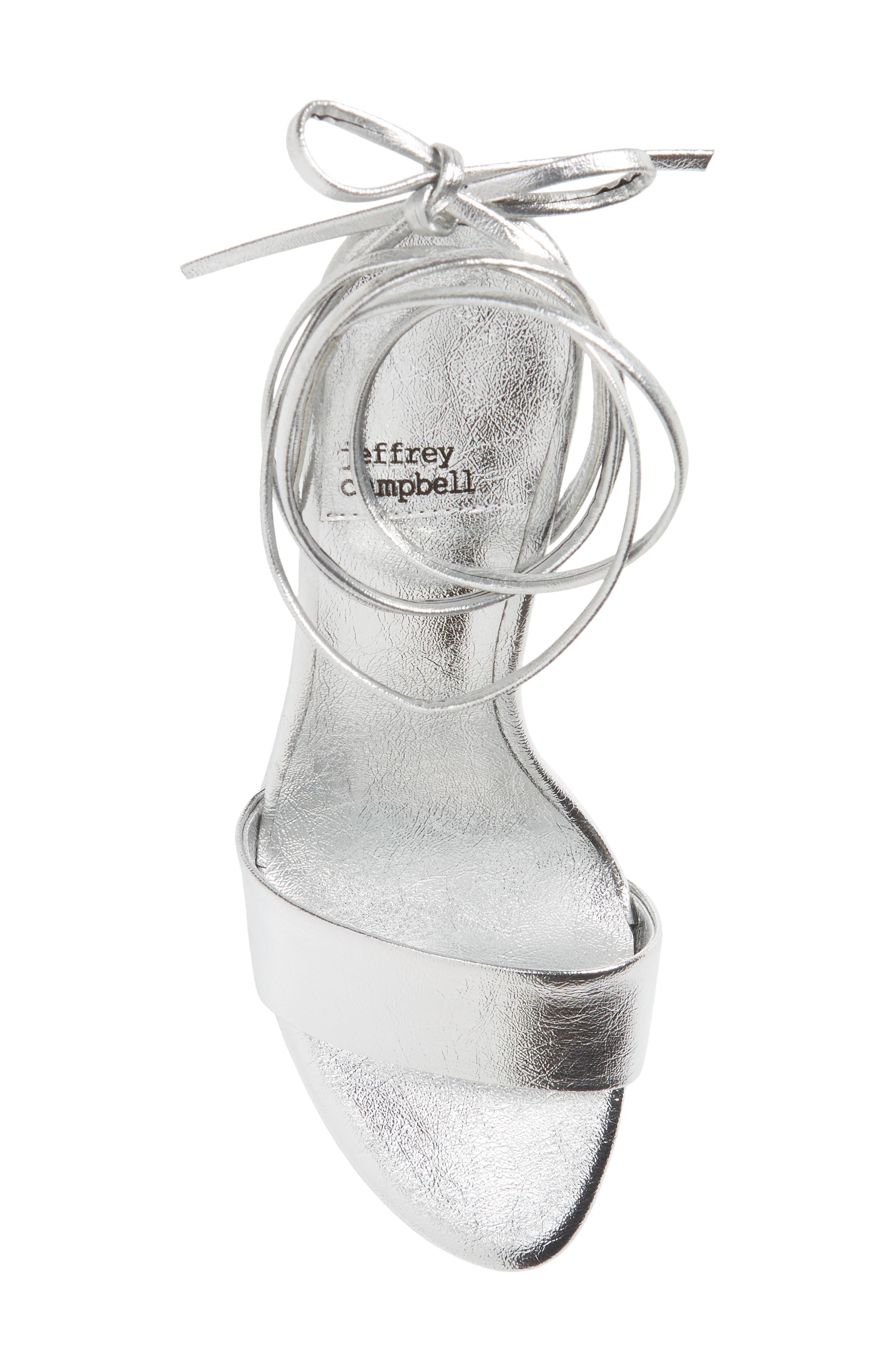 Jeffrey Campbell Oraura Ankle Tie Wedge Sandal in White | Lyst