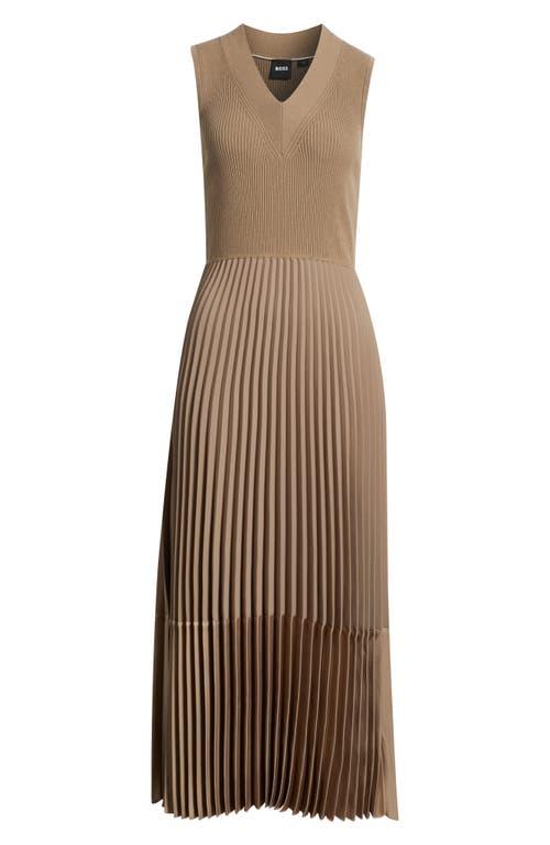 strapless open back dress Liv Pleated Dress in Dark Forest main image 1