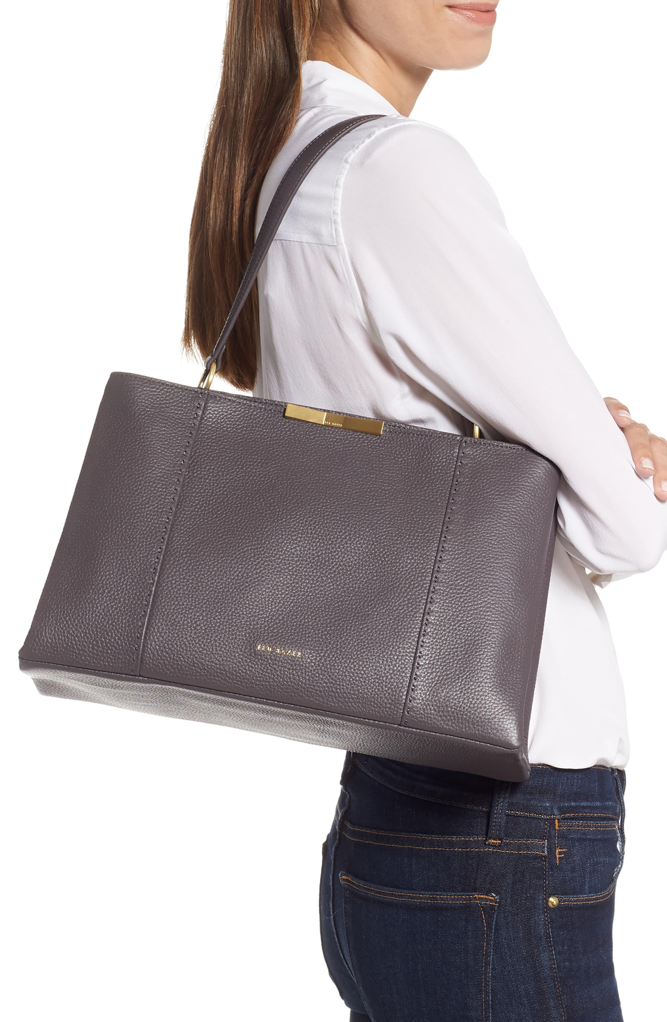 Camieli faceted bow leather tote bag best sale