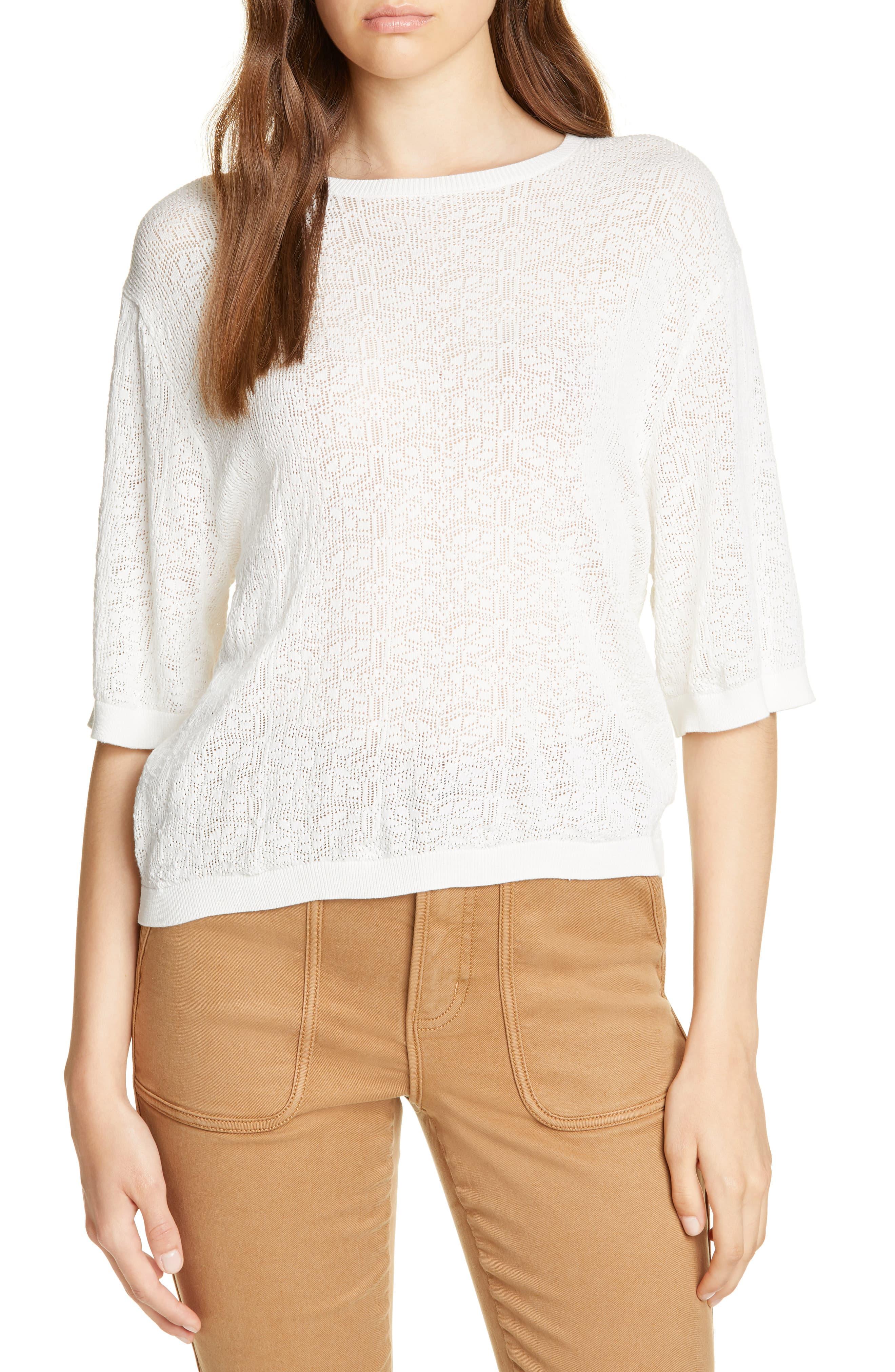 Joie Brikly Pointelle Sweater in White - Lyst