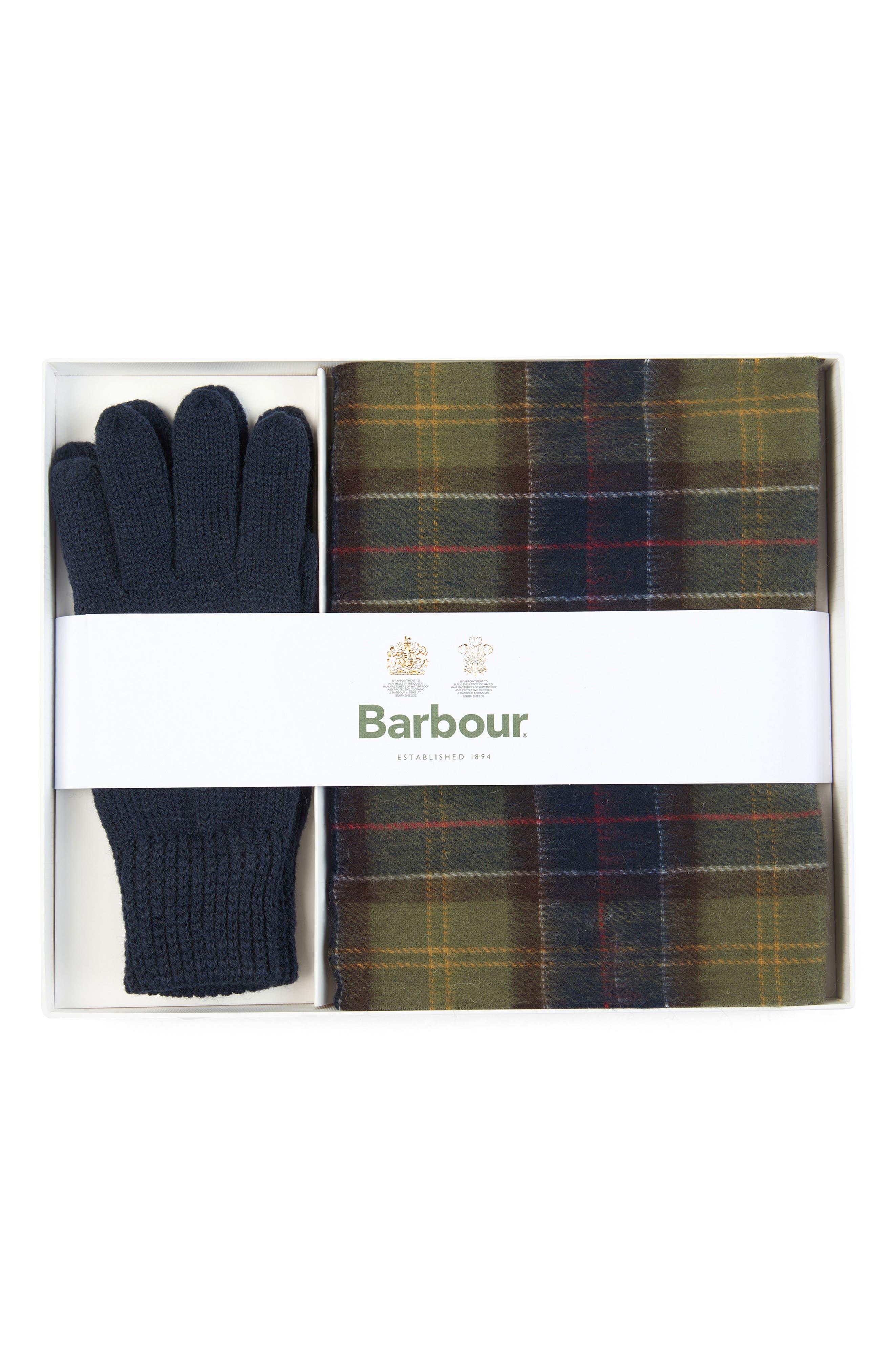tartan scarf and gloves