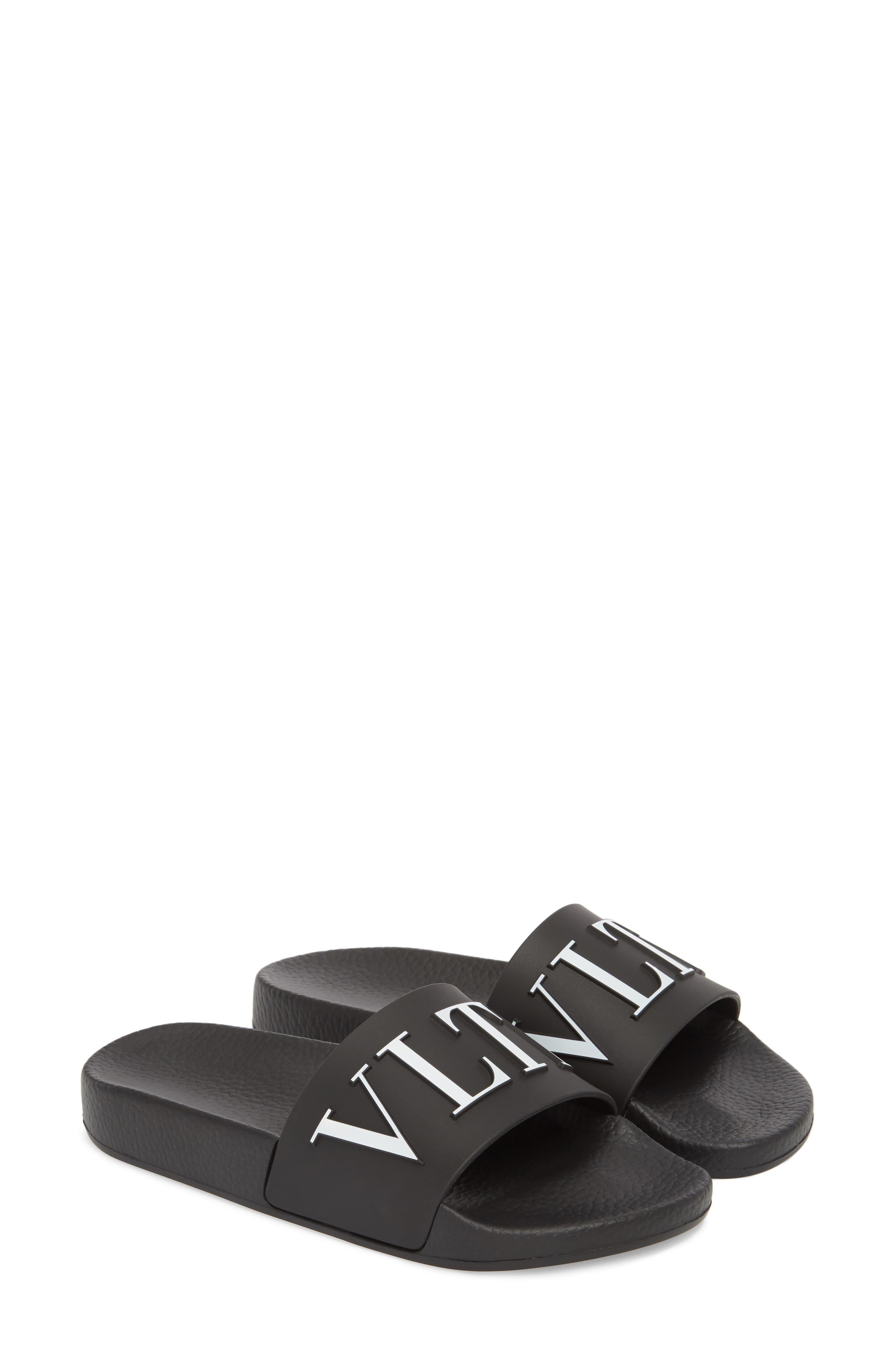 Valentino Vltn Pool Slide Sandal in Black - Save 42% - Lyst