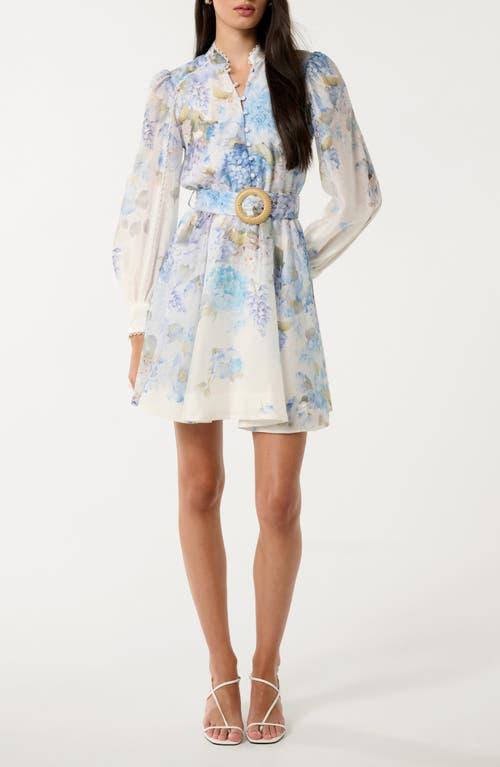 EVER NEW Vienna Lace Trim Belted Long Sleeve Shirtdress | Lyst