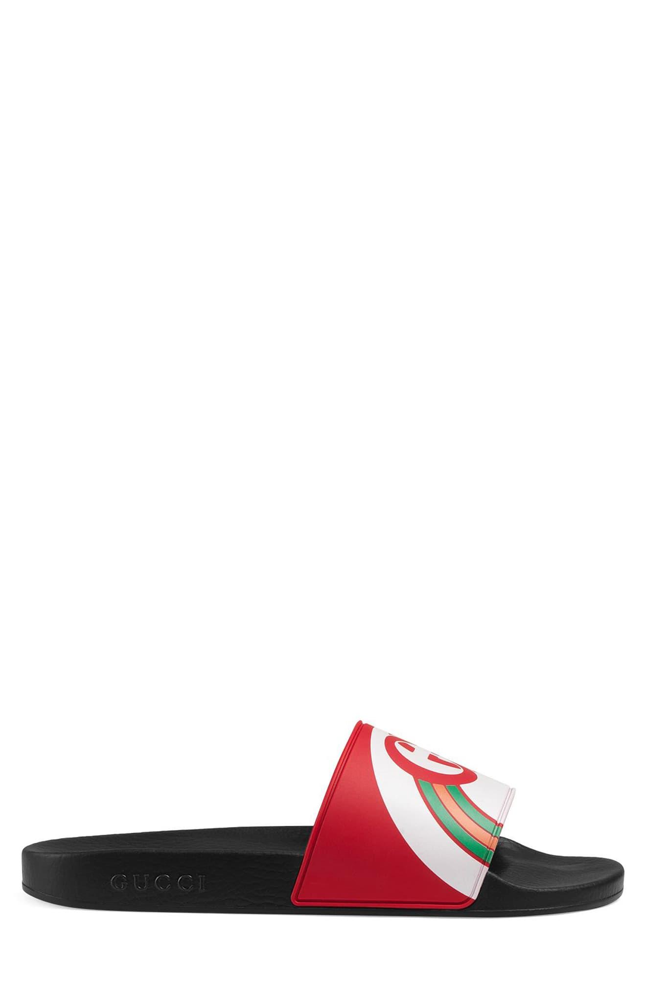 rainbow gucci slides