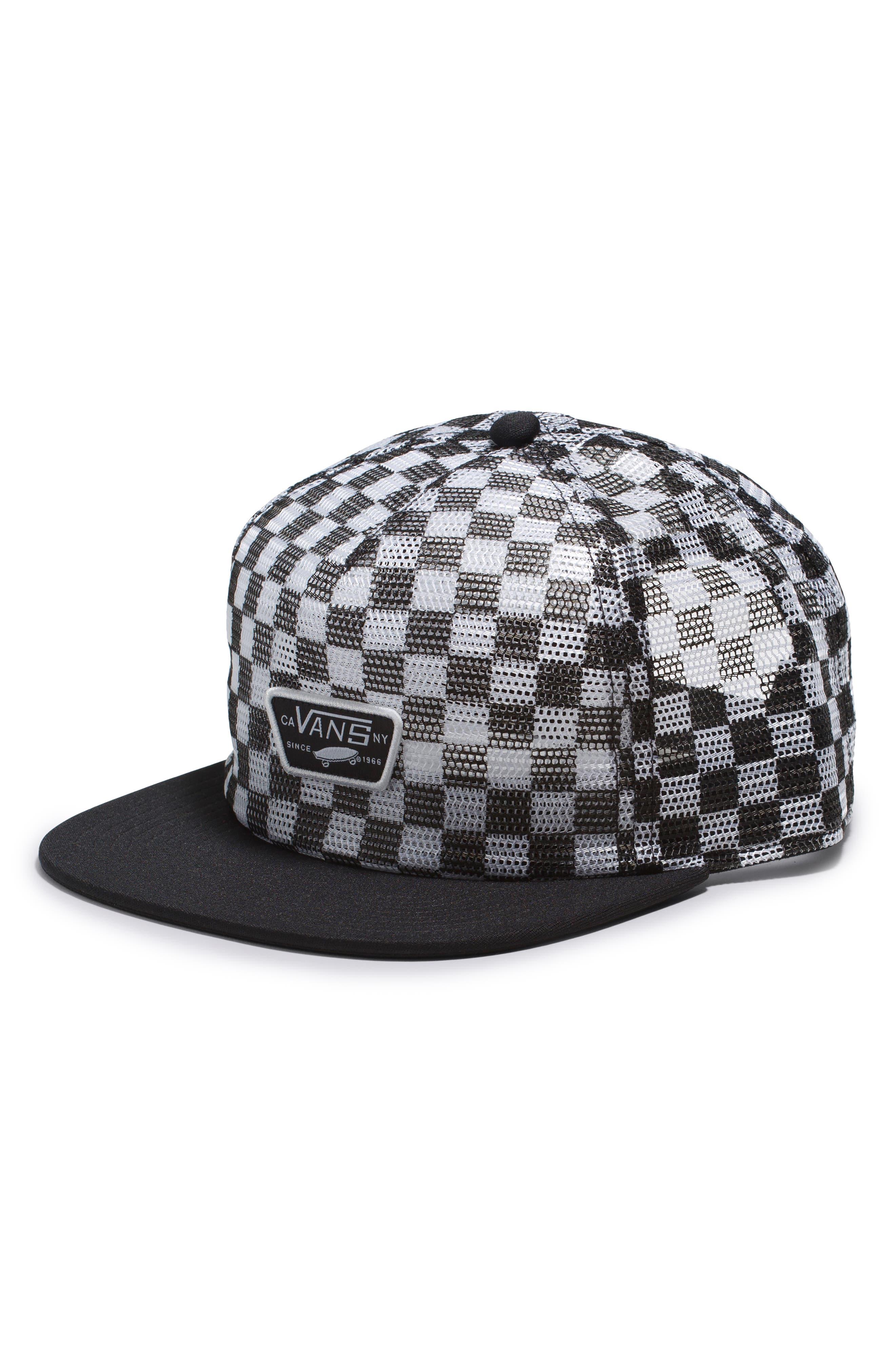 Vans Full Patch Checker Mesh Trucker Hat in Black for Men | Lyst