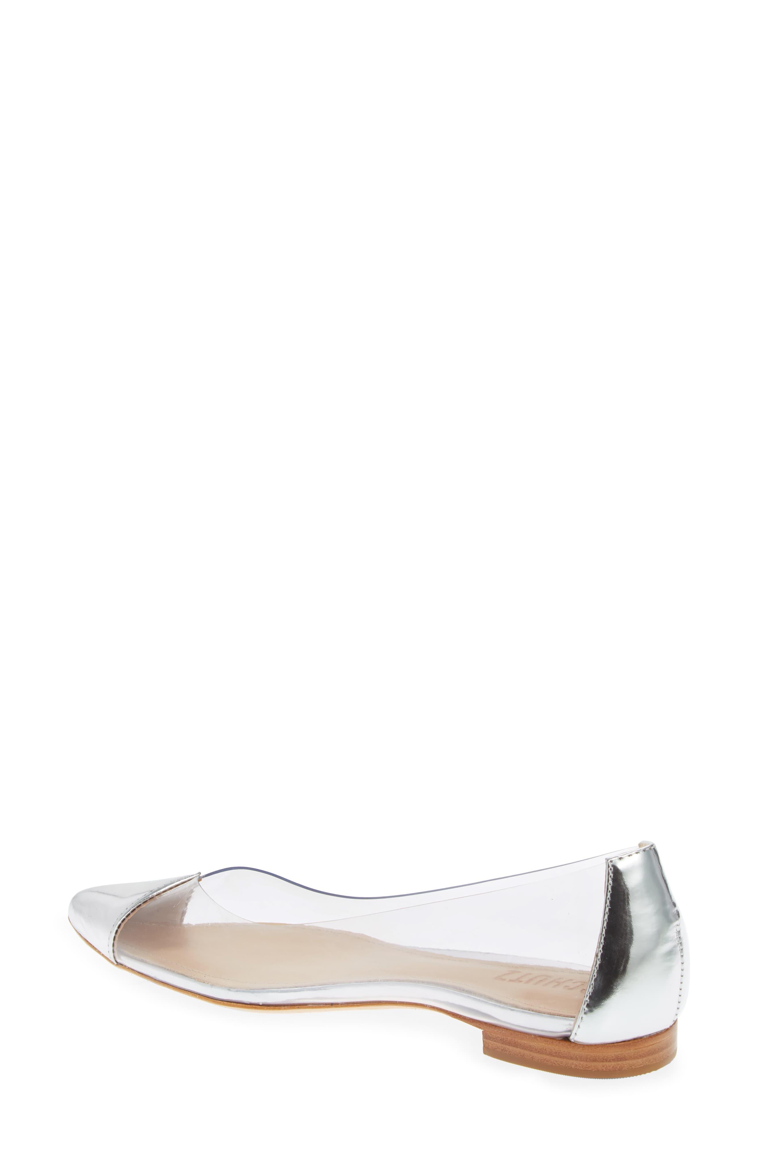 schutz clear pointy toe flat