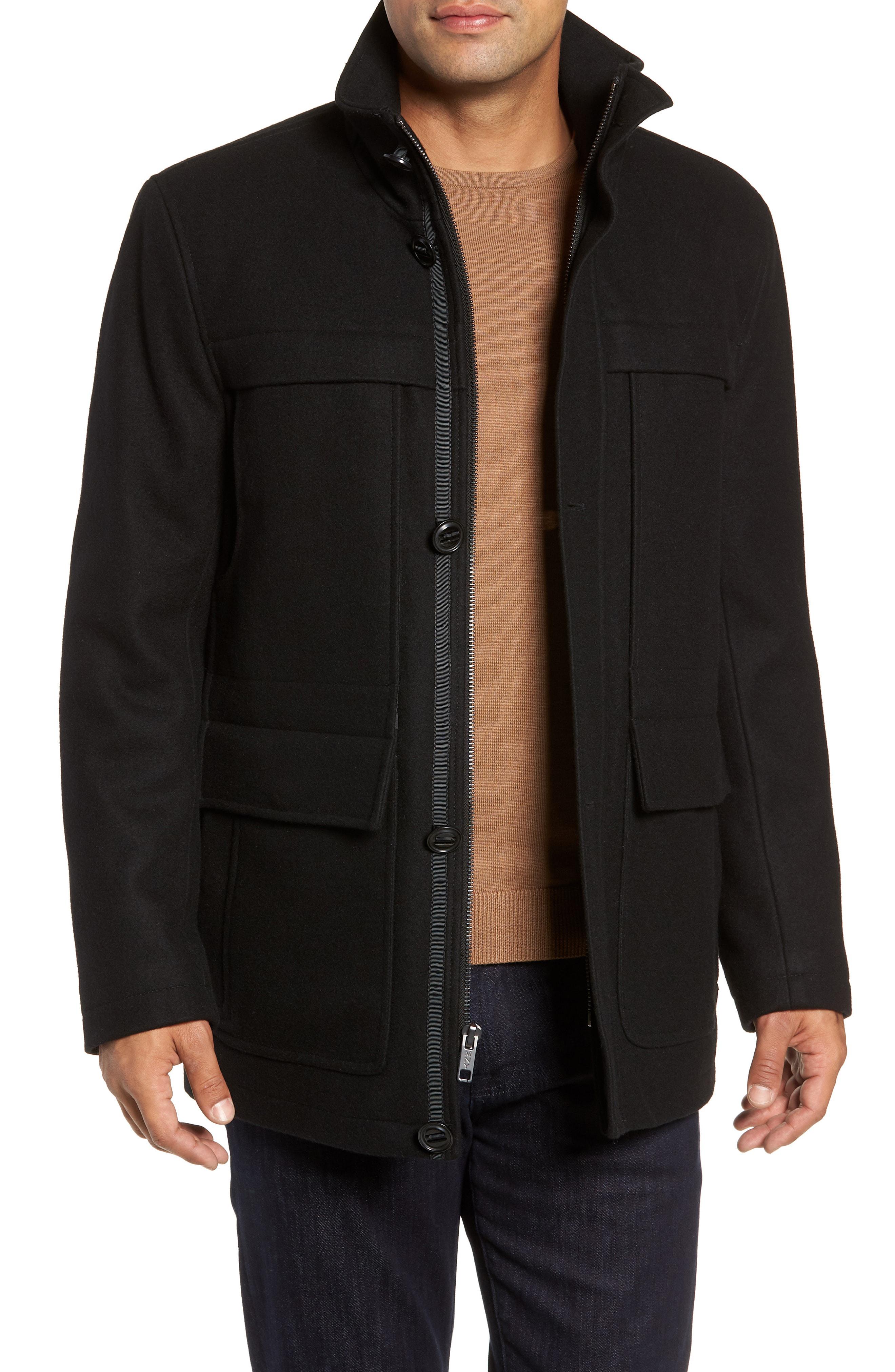 Marc New York Brantley Wool Blend Car Coat in Black for Men - Lyst