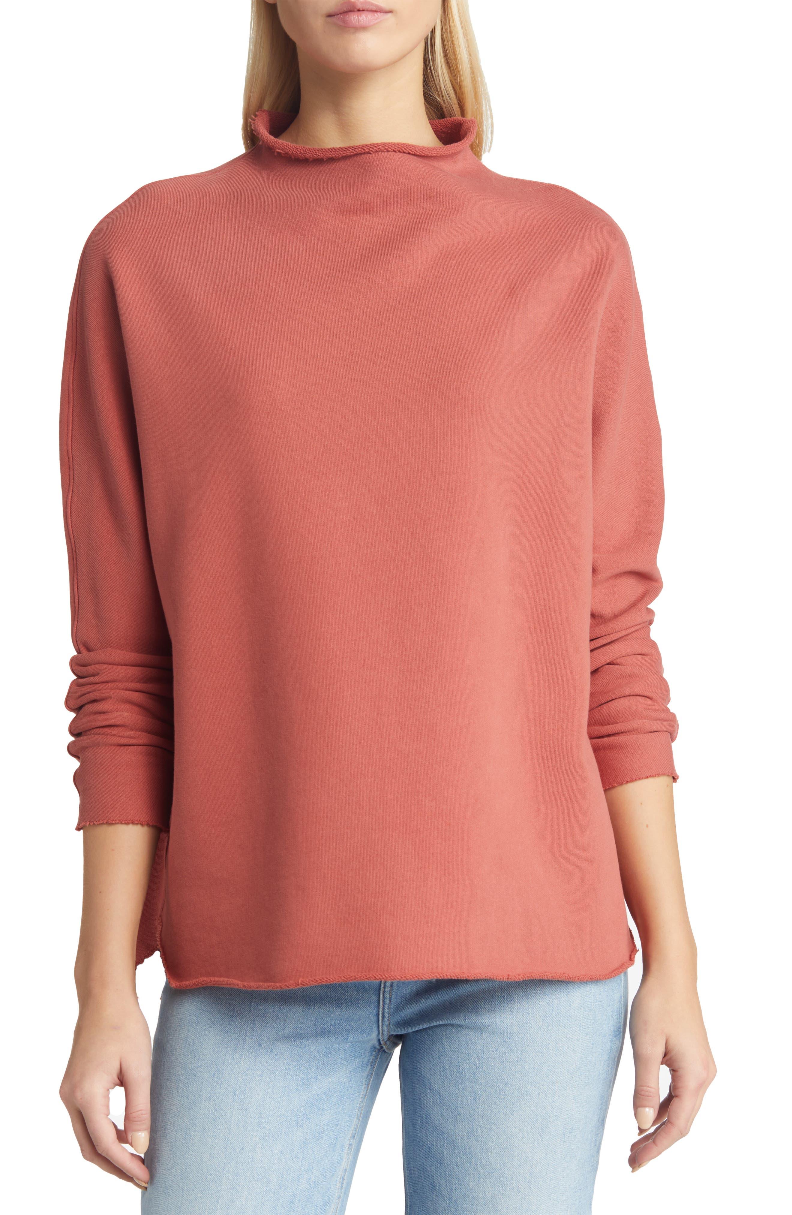 funnel neck cotton sweater