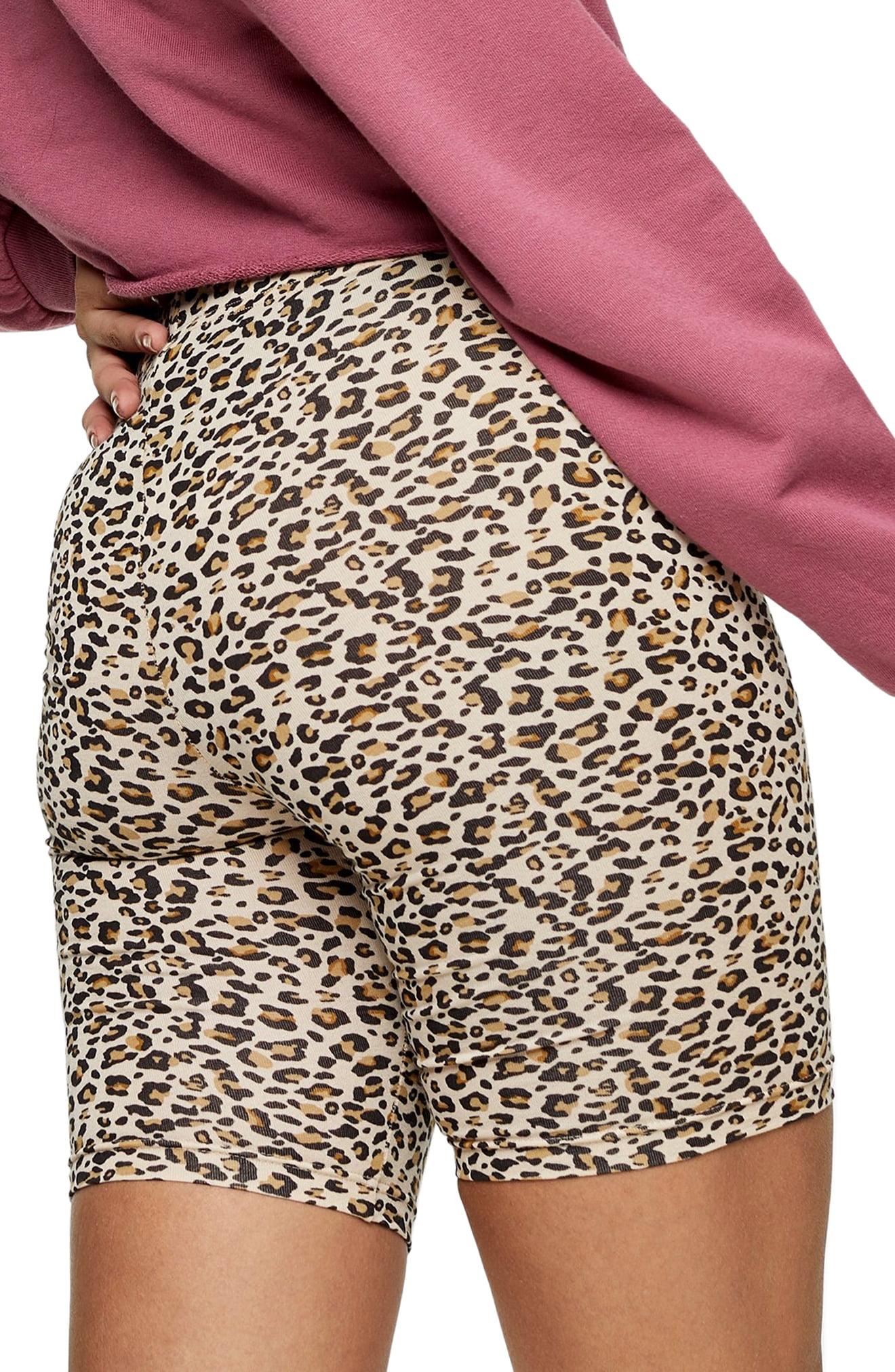 Power Shorts in Pink Leopard Bike Shorts