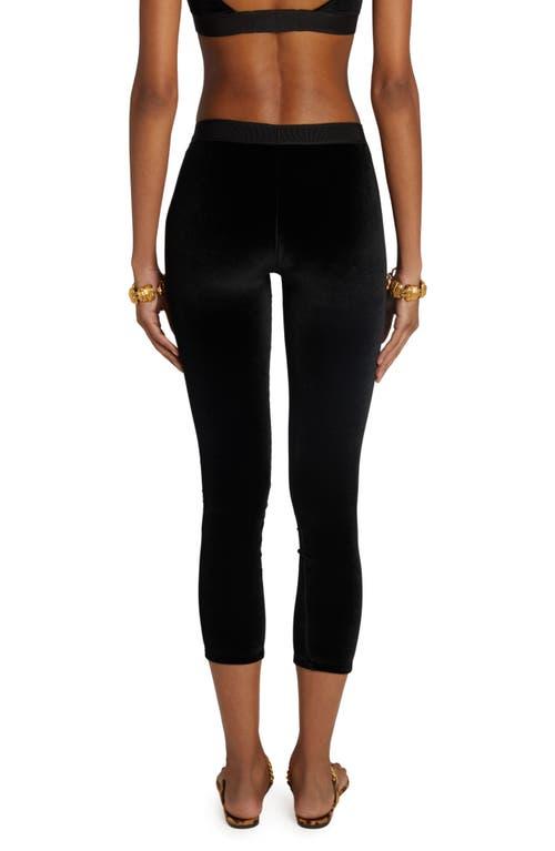 Tom Ford Signature Velour Crop Leggings in Black | Lyst