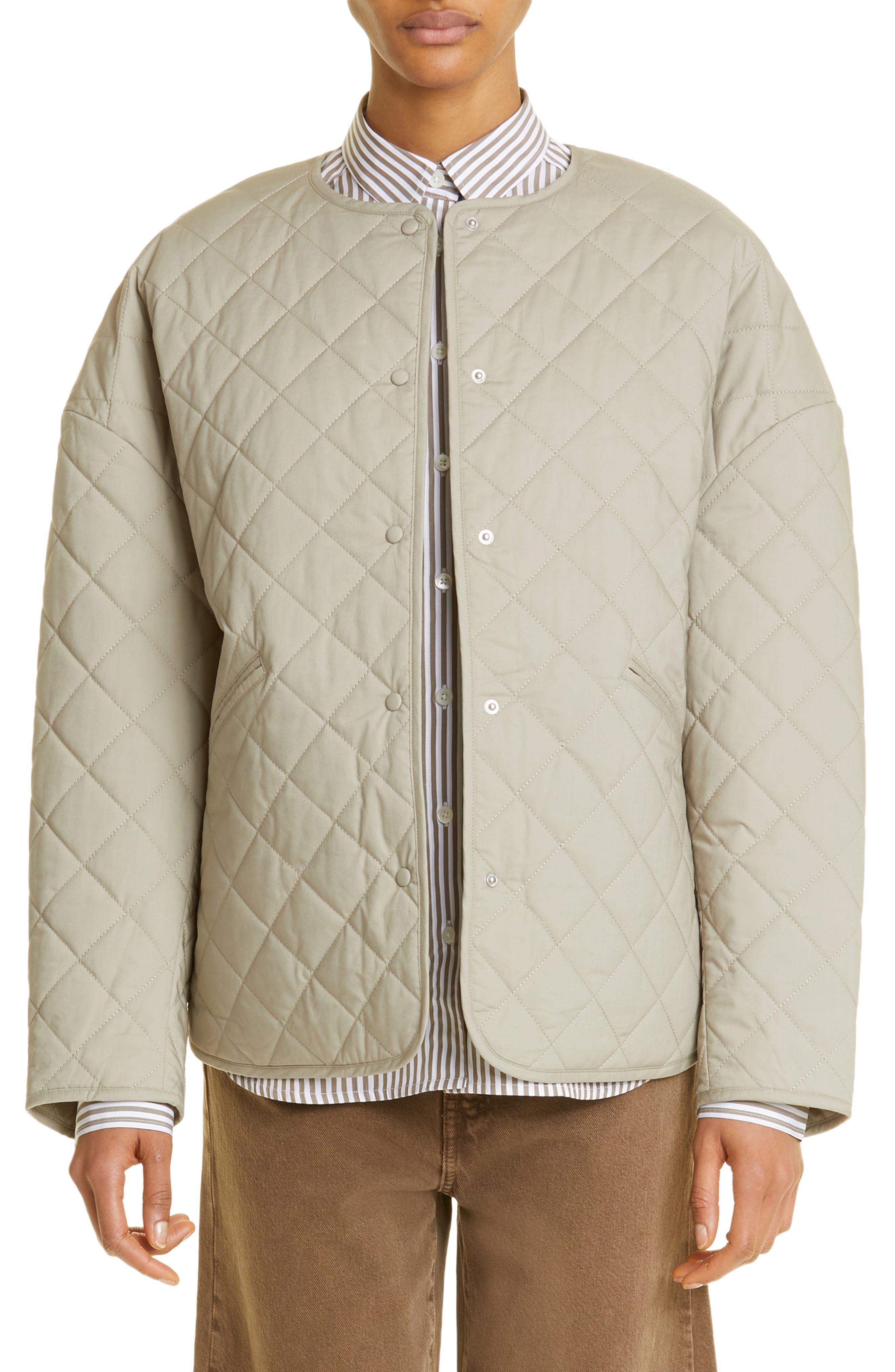 Totême Boxy Organic Cotton Quilted Jacket in Natural | Lyst
