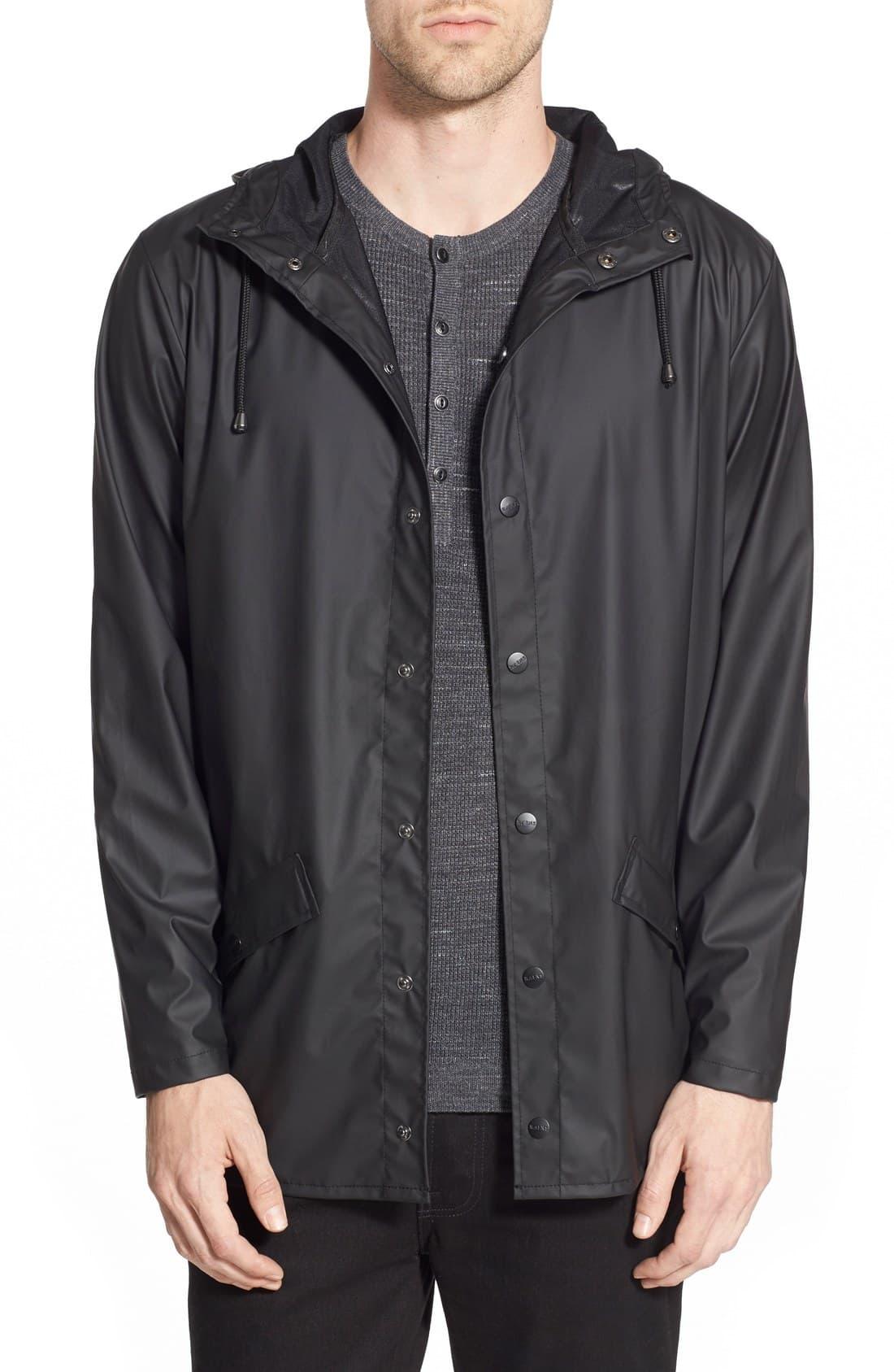 Rains Lightweight Hooded Rain Jacket in Black for Men Lyst