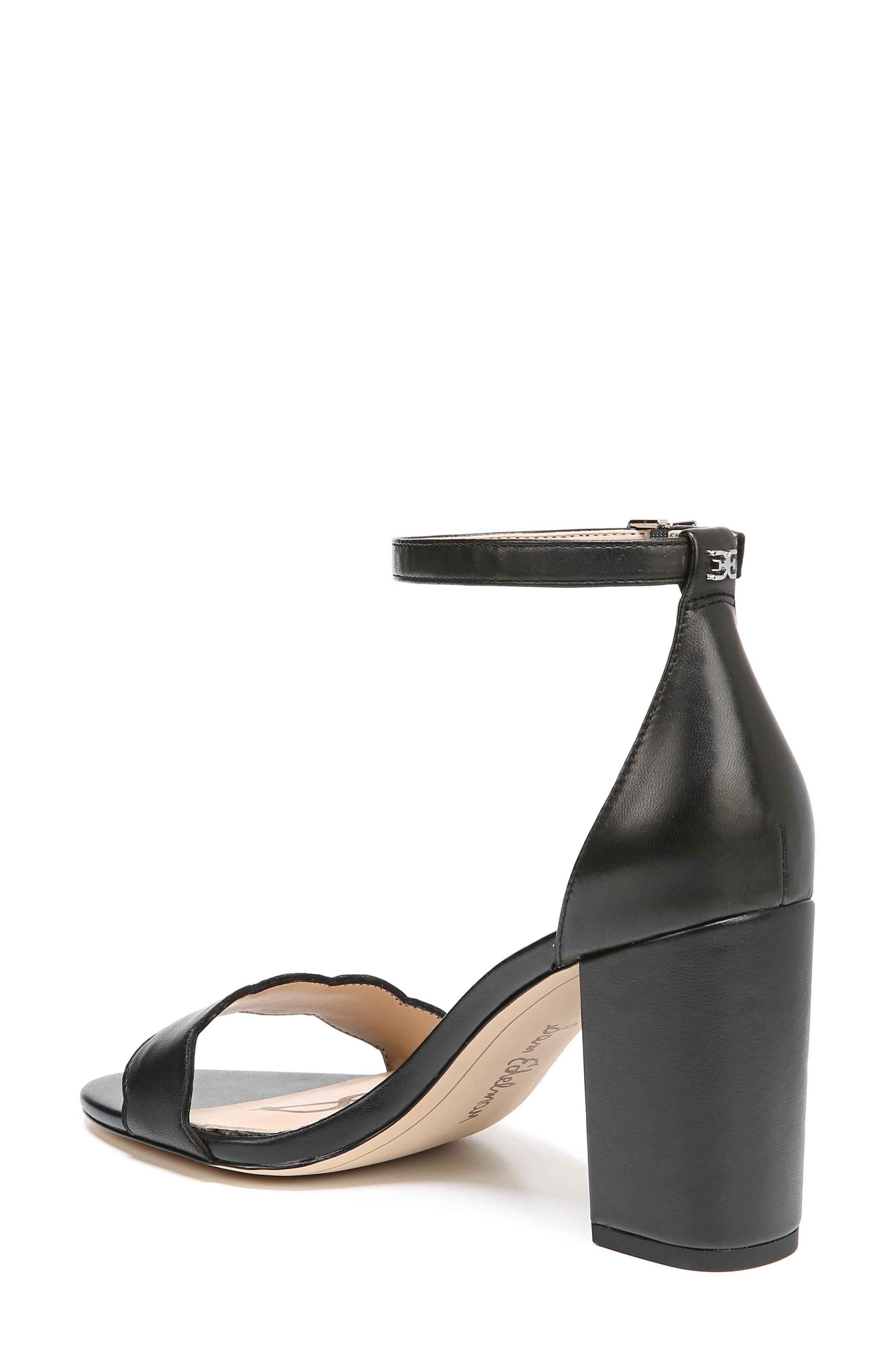 Sam Edelman Women's Odila Block Heel Sandals in Black Leather (Black ...