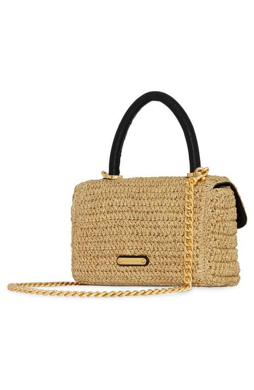 即発！レベッカミンコフ Medium Edie Raffiaチェーン藁バッグ