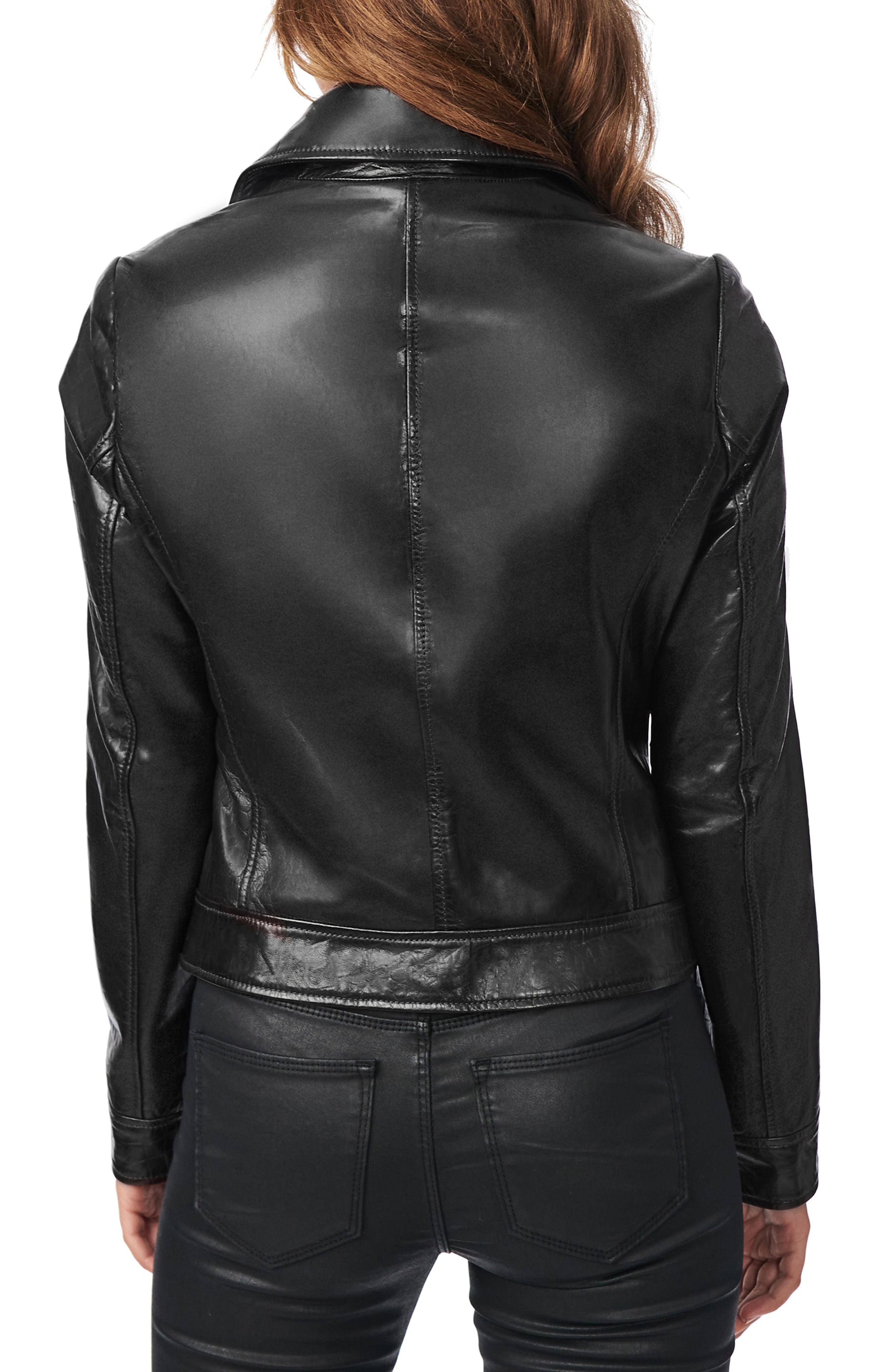 Bernardo Leather Moto Jacket in Black Lyst