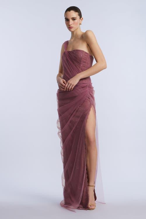 BCBGMAXAZRIA Tulle & Lace Gown in Purple | Lyst
