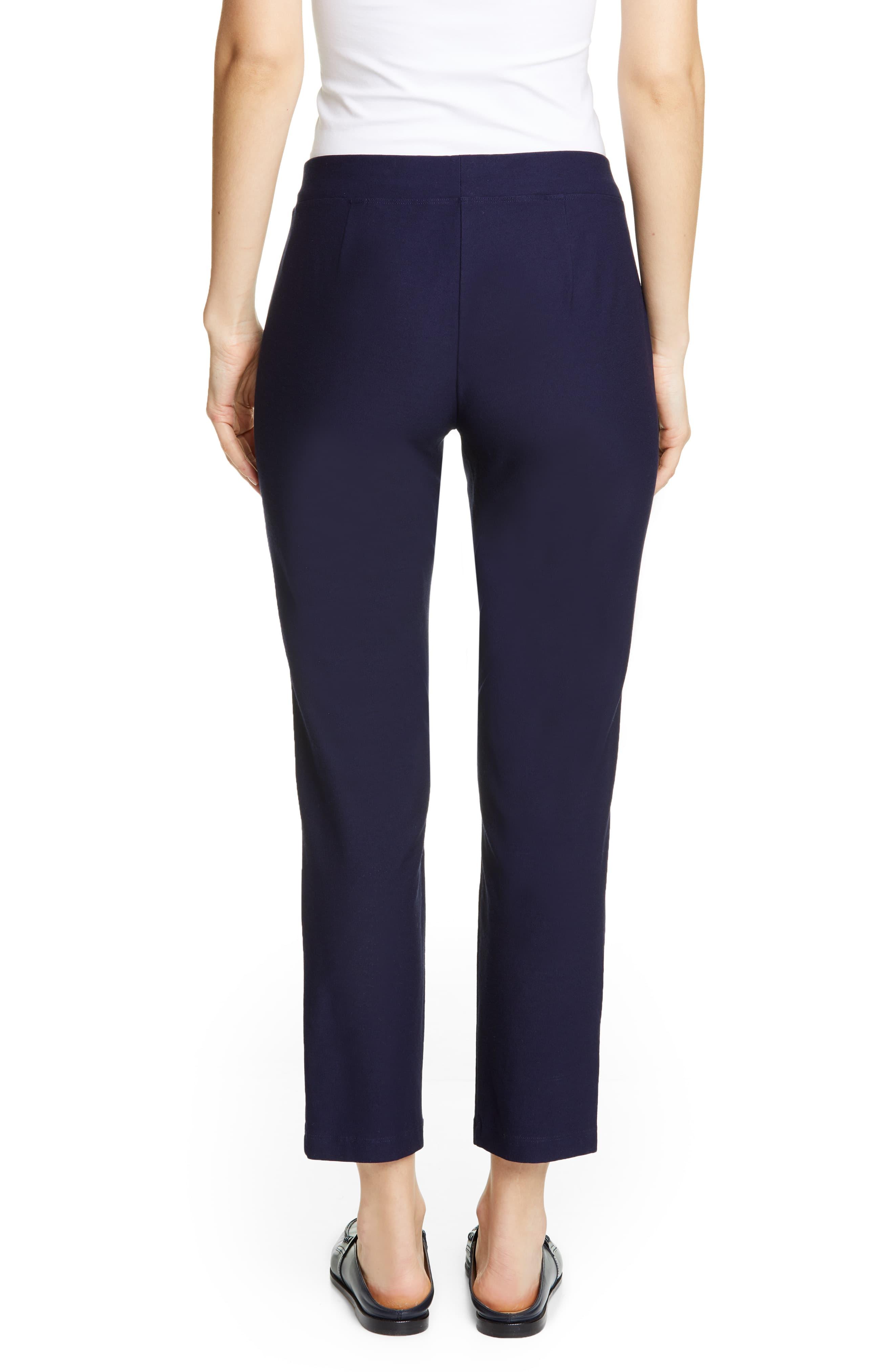 Eileen Fisher Stretch Crepe Slim Ankle Pants in Midnight (Blue) - Lyst