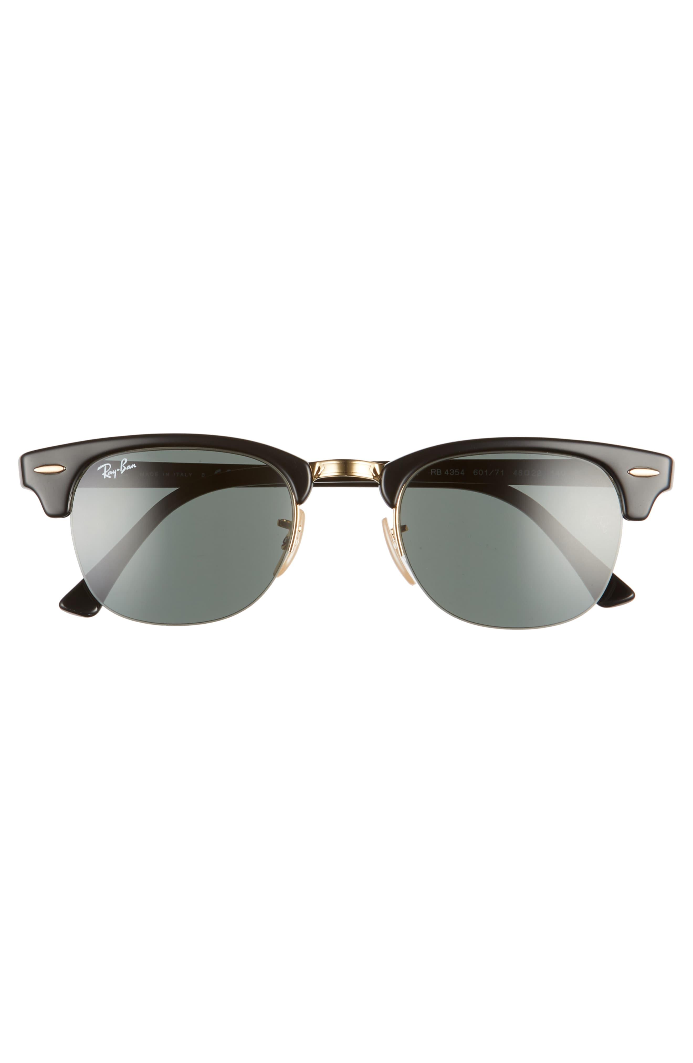 Ray Ban Phantos 49mm Browline Sunglasses In Black For Men Lyst