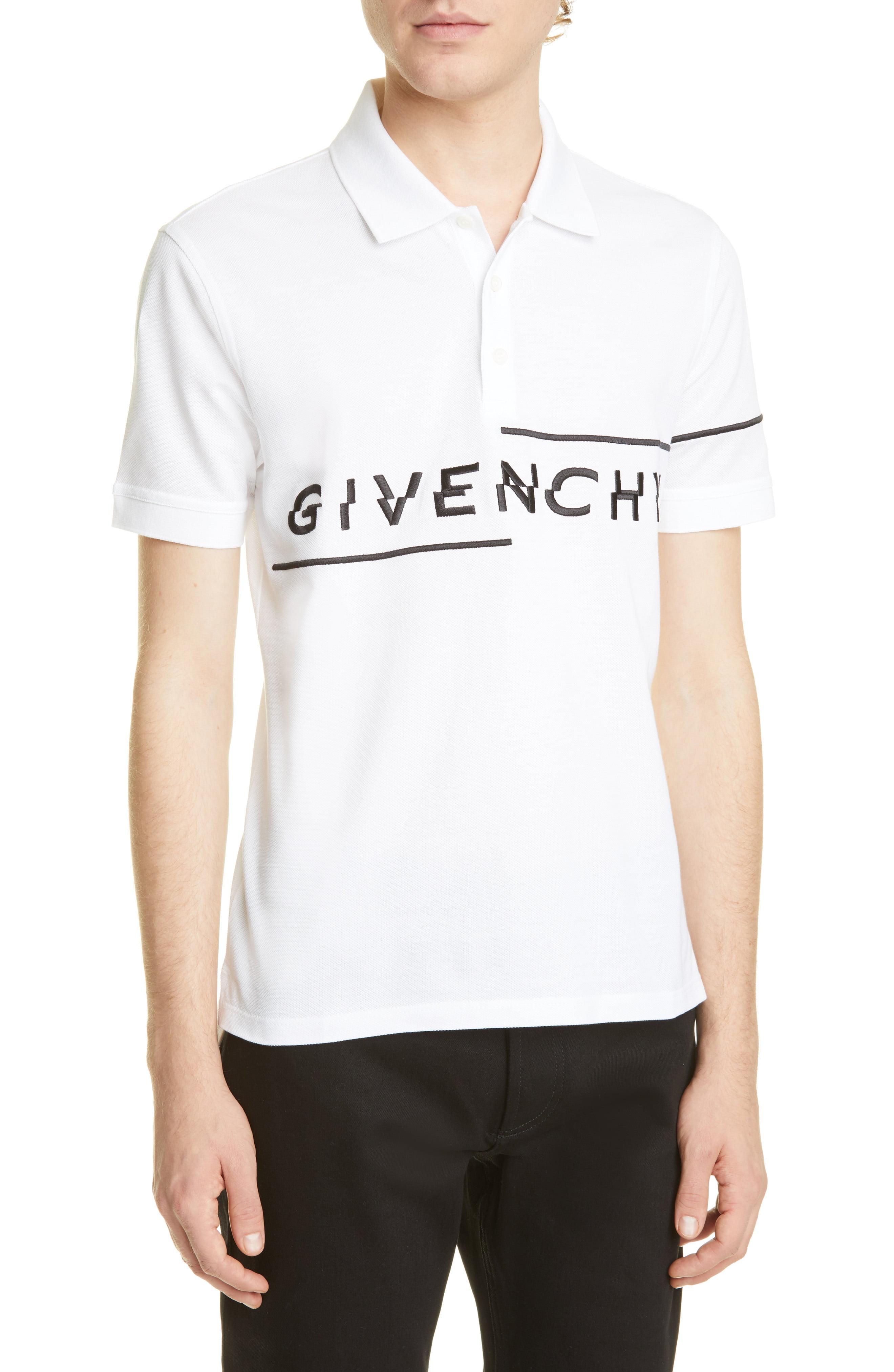 Givenchy Cotton Fractured Logo Embroidered Piqué Polo in White for Men ...
