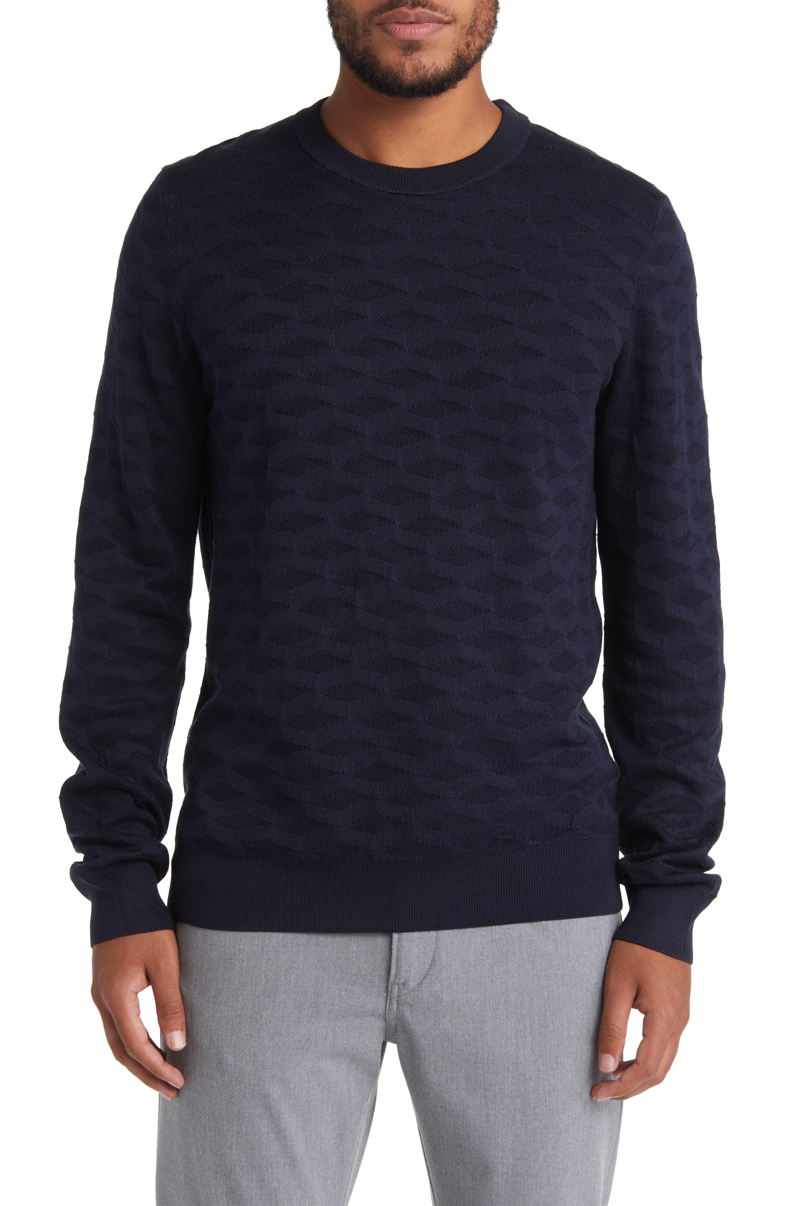 Louis Vuitton Blue Monogram Jacquard Wool Blend Sweatshirt M Louis