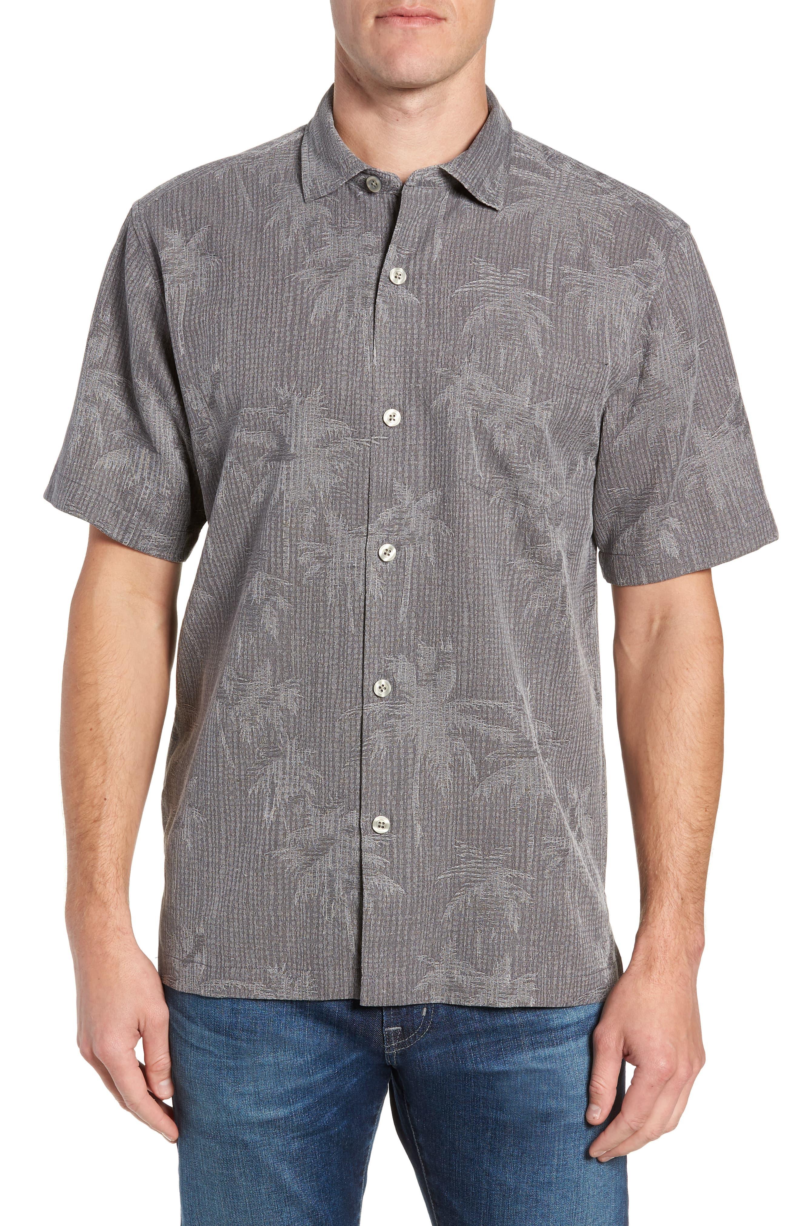 Tommy Bahama Digital Palms Classic Fit Silk Sport Shirt in Gray for Men ...
