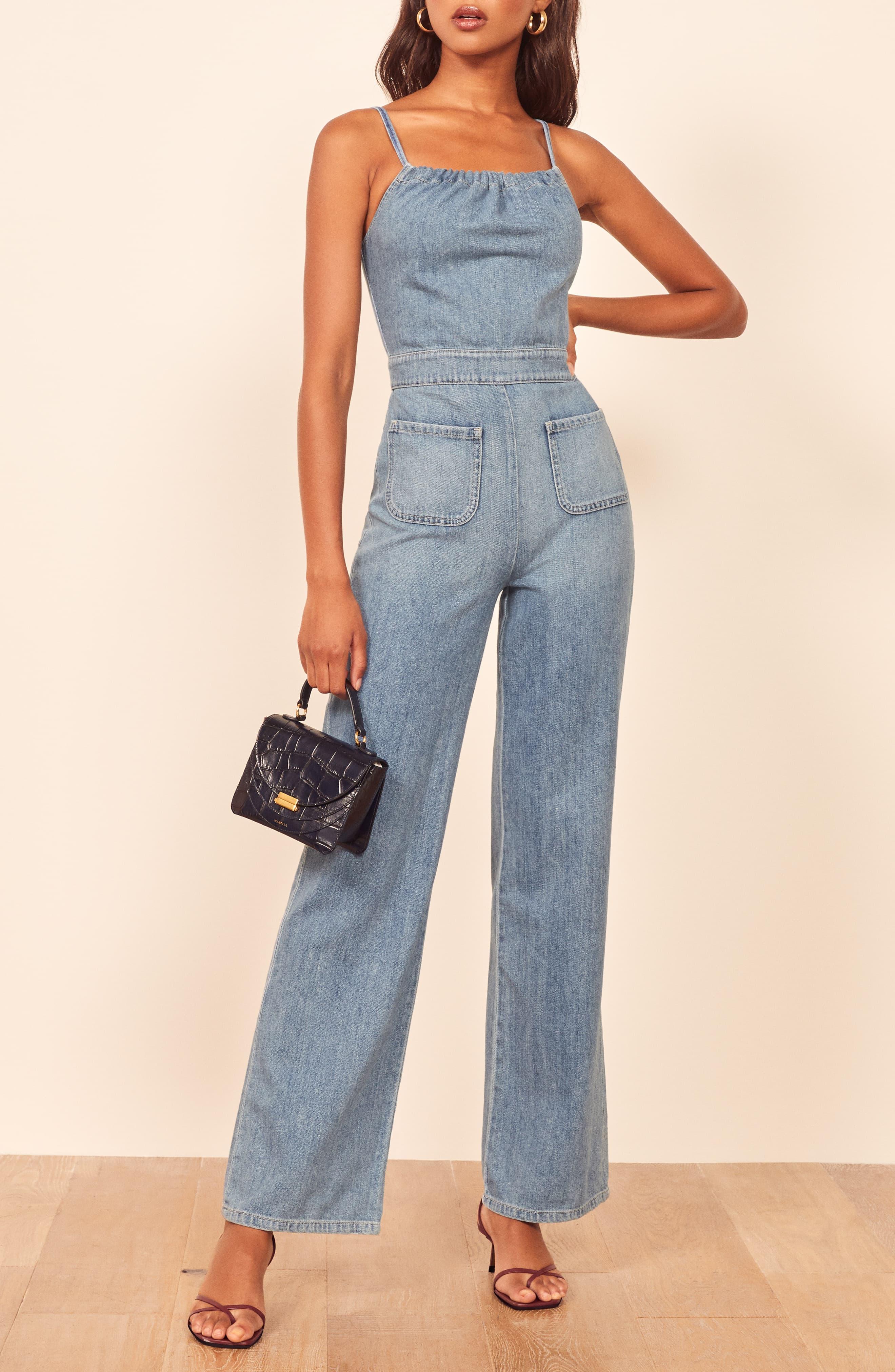 cotton denim jumpsuit