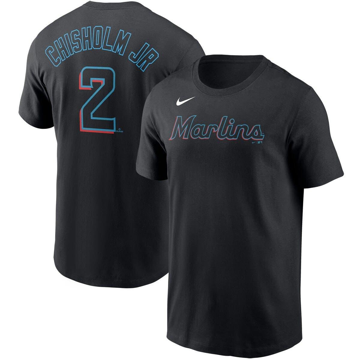 Men's Nike Jazz Chisholm Red Miami Marlins City Connect Name & Number T-Shirt Size: Small