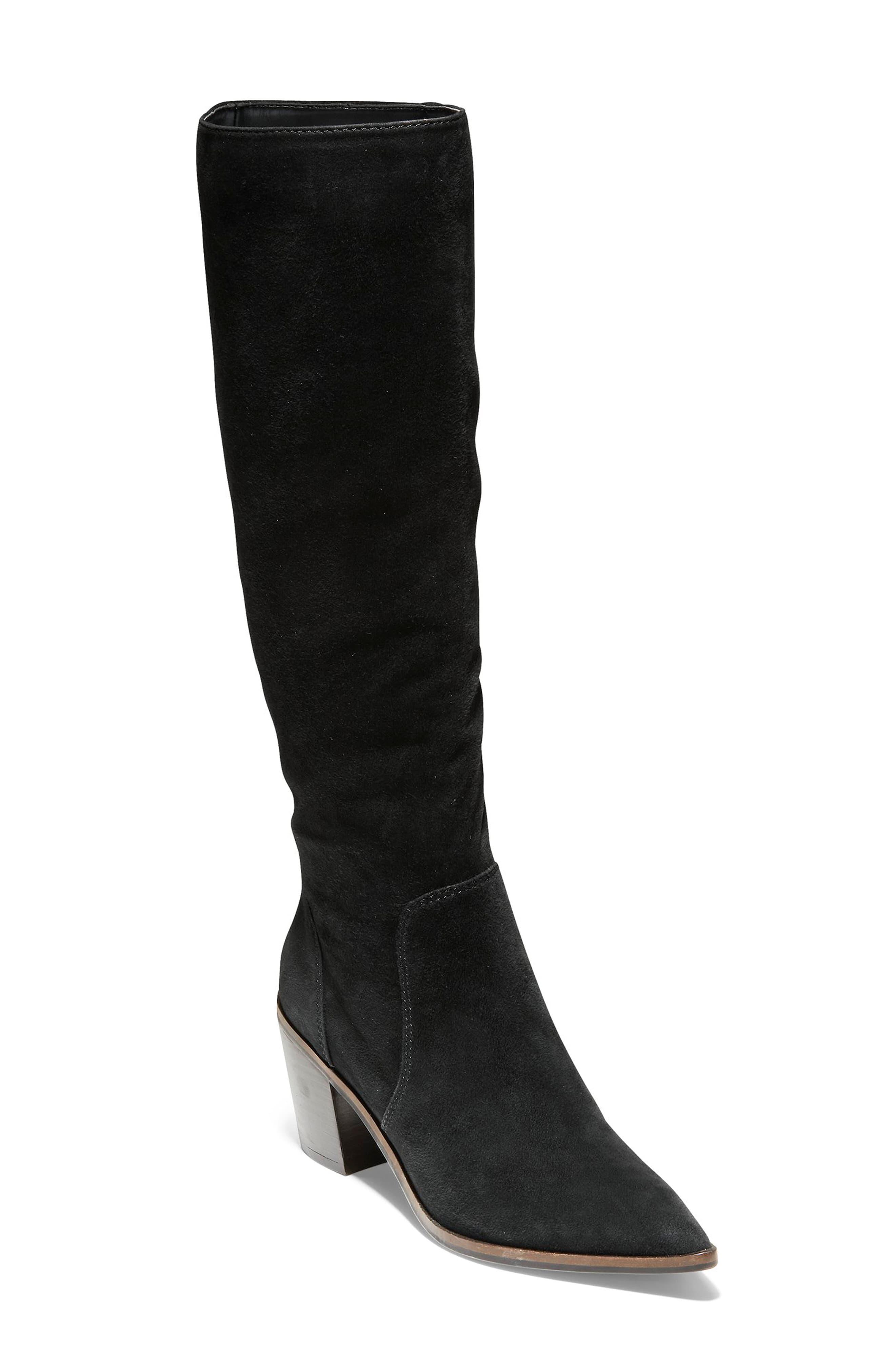 Cole Haan Willa Knee High Boot in Black Suede (Black) - Lyst