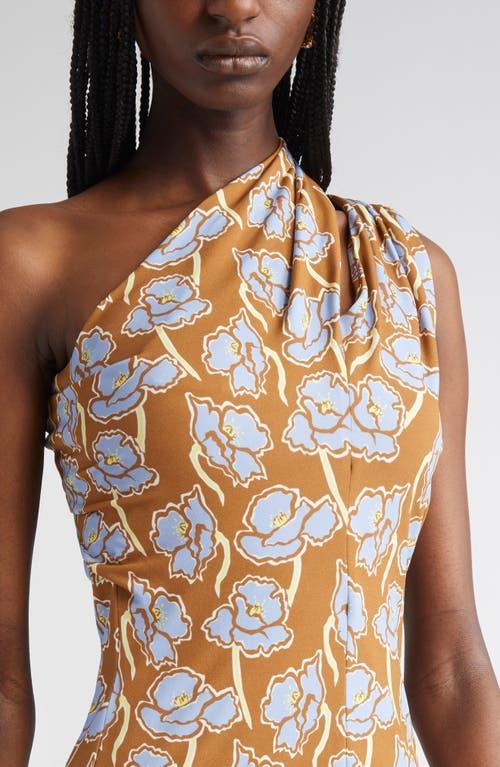 ワンピース Versace Printed Stretch Crepe One-Shoulder Dress Versace Jeans Couture One-shoulder Asymmetric Hem Metallic