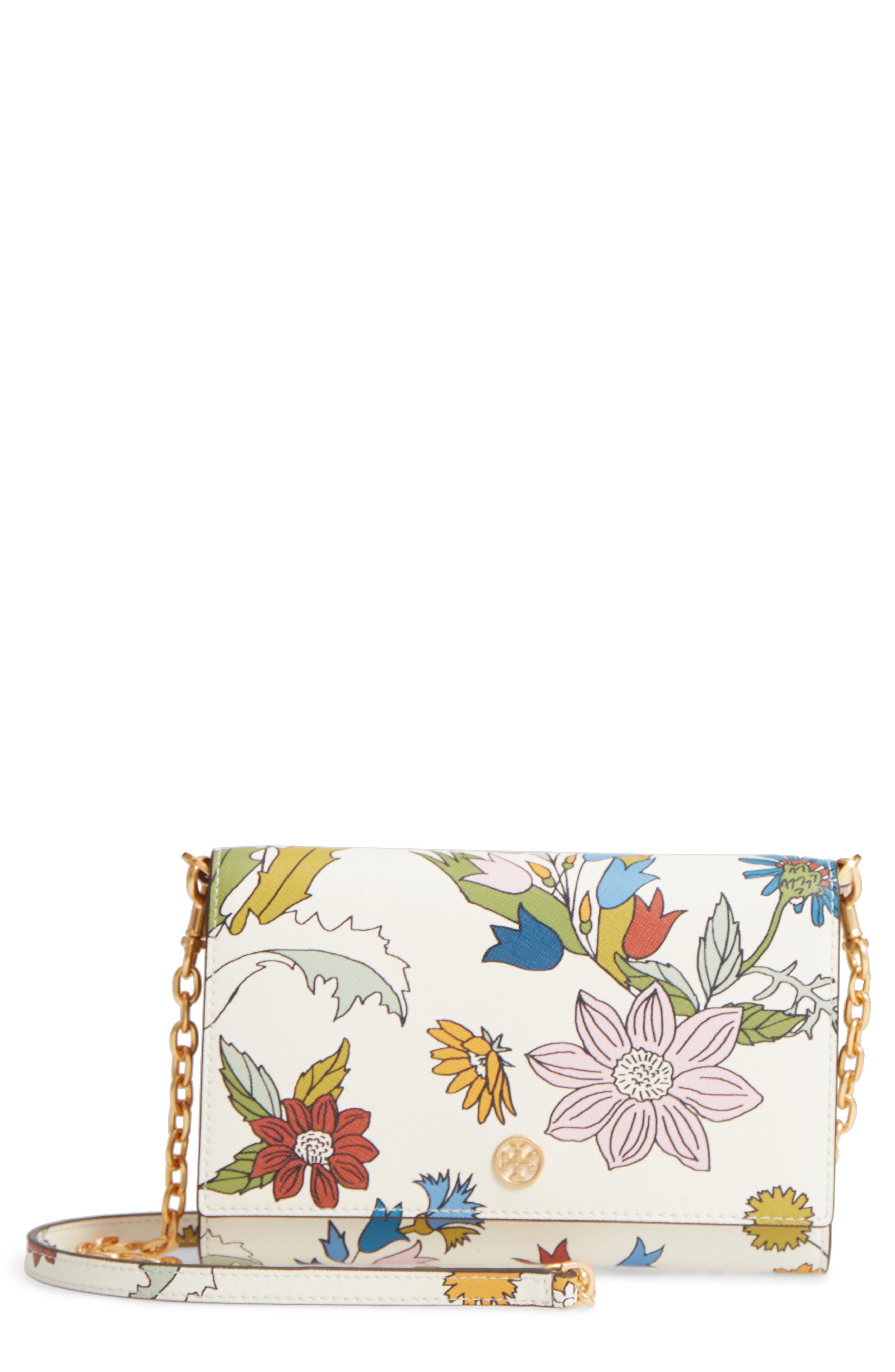 Tory Burch Robinson Floral Chain Wallet