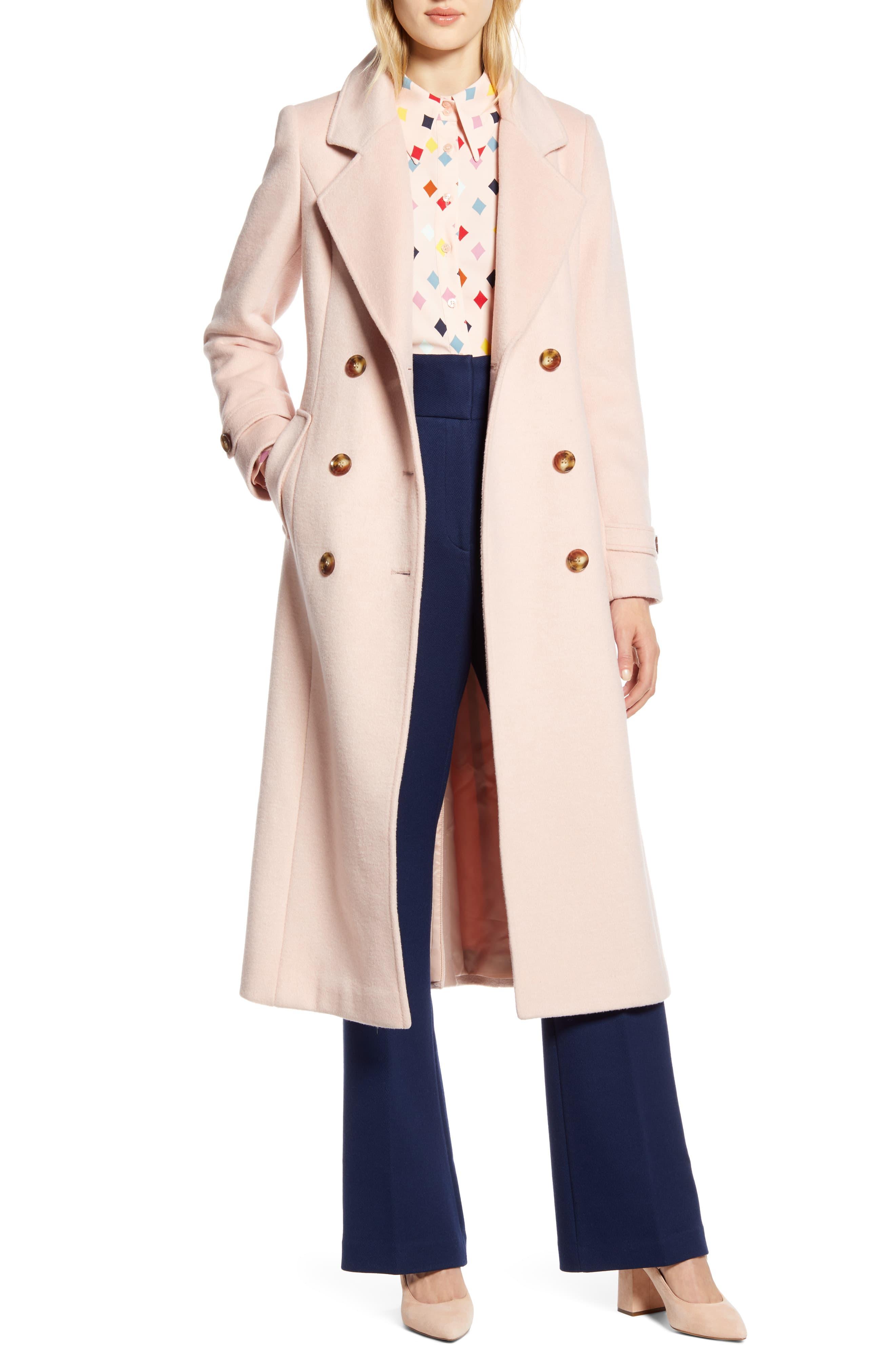 belted wool blend coat halogen