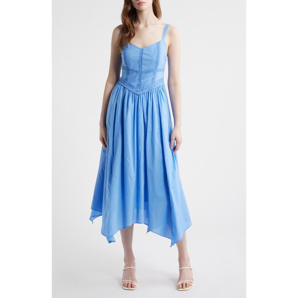 tie front sleeveless flare maxi dress moon river MOON RIVER Women's Sleeveless Tiered Cotton Midi Sundress - White main image 1